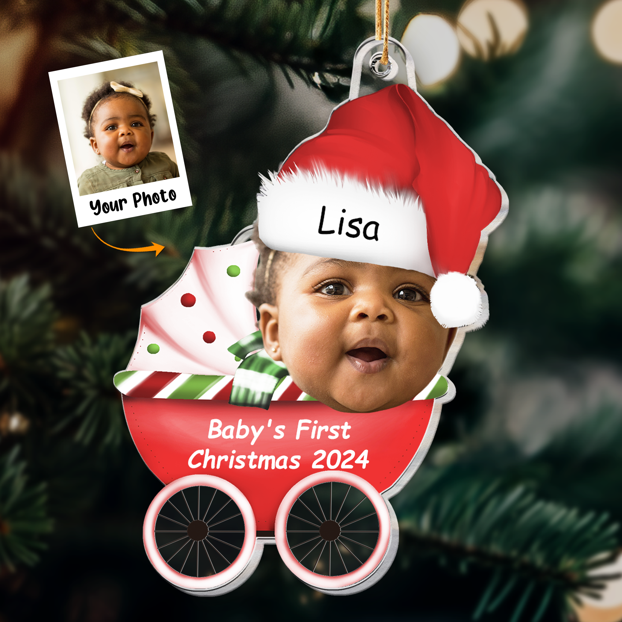 Baby First's Christmas 2024 - Personalized Acrylic Photo Ornament ORN0810