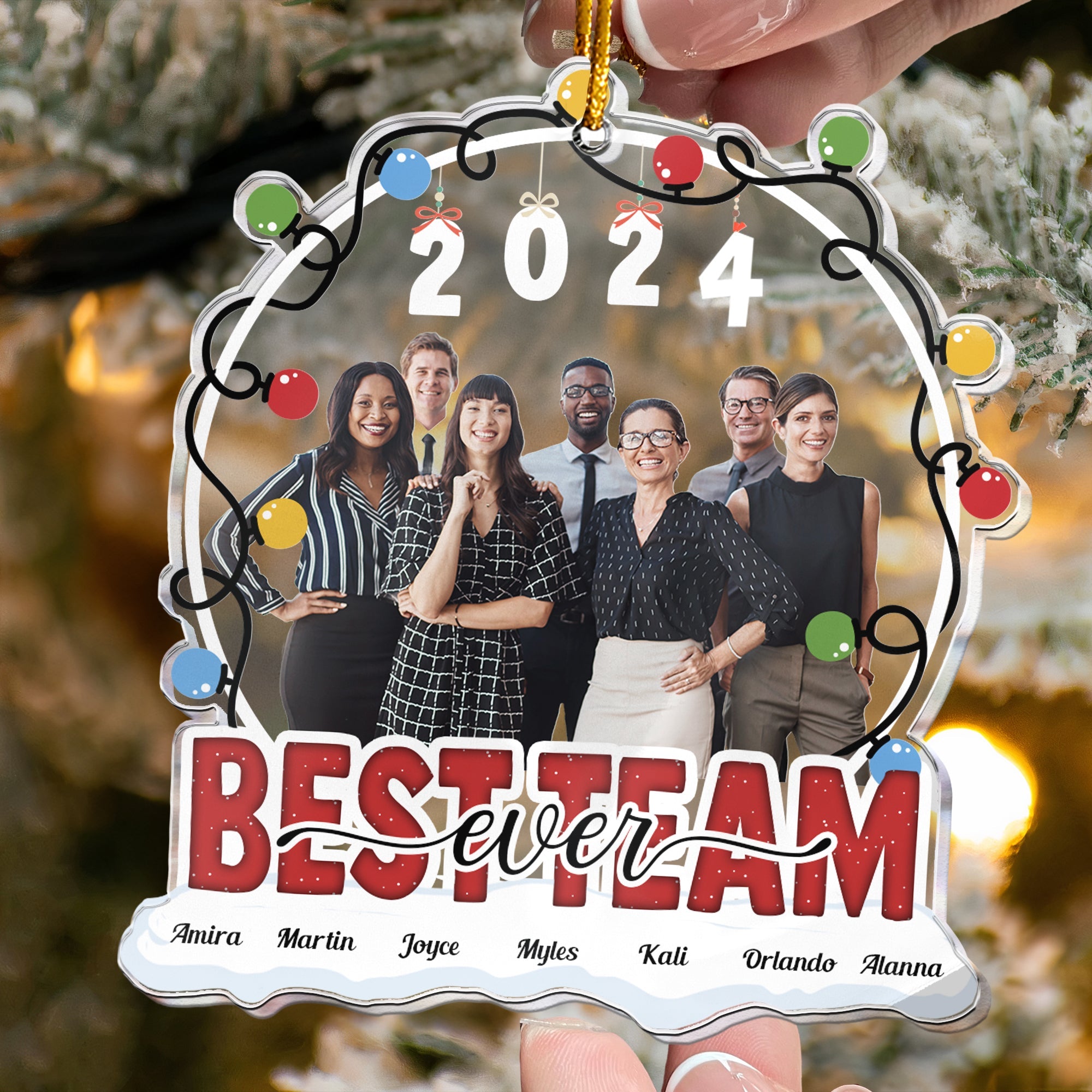 Best Team Ever  - Personalized Acrylic Photo Ornament ORN0810