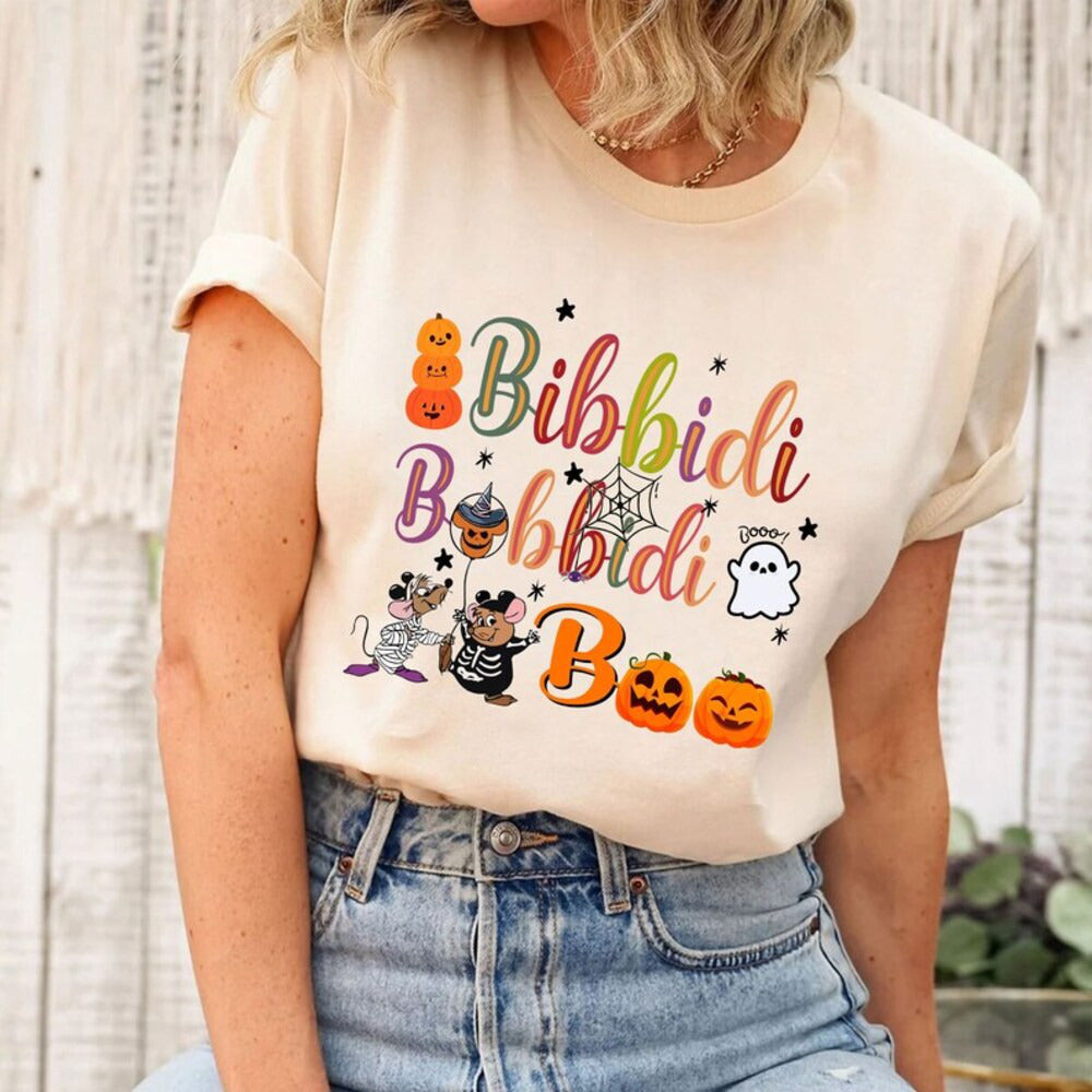 Bibbidi Bobbidi Boo Halloween Shirt, Jaq And Gus Halloween Shirt, Disney Cinderrella Shirt, Funny Disney Halloween Shirt, Halloween 2024 Tee HL23