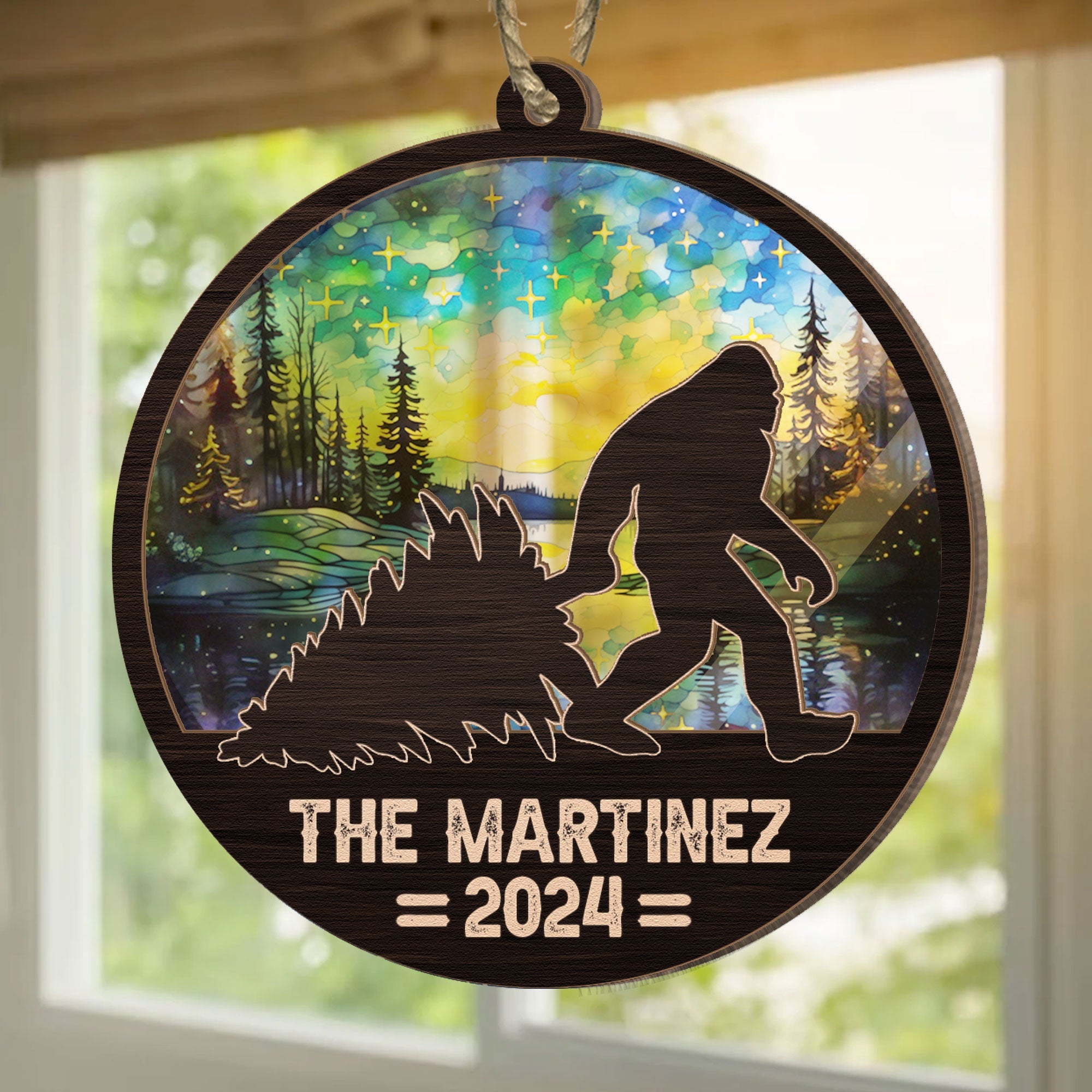 Bigfoot Christmas 2024 - Personalized Suncatcher Ornament ORN0810