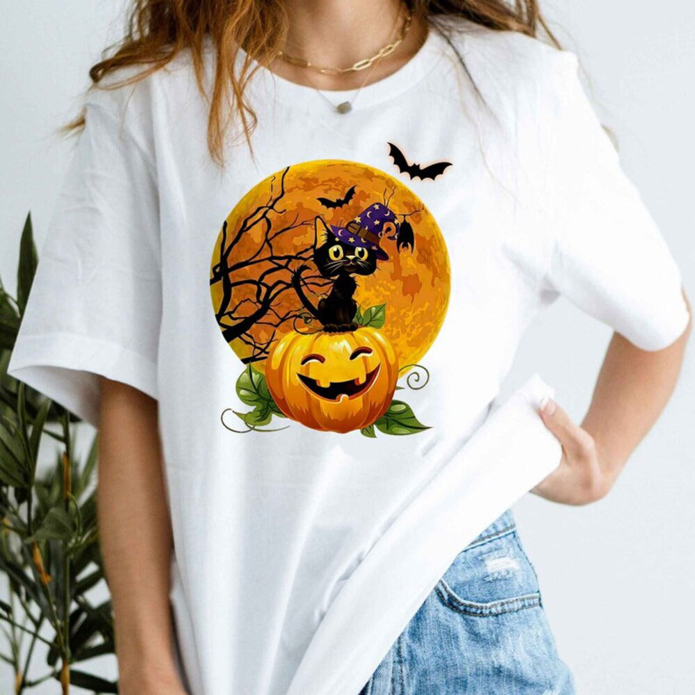Black Cat With Pumpkin Halloween Shirt, Black Cat Halloween Shirt, Black Cat Vintage Halloween Shirt, Spooky Season Shirt, Fall Sweatshirt HL23
