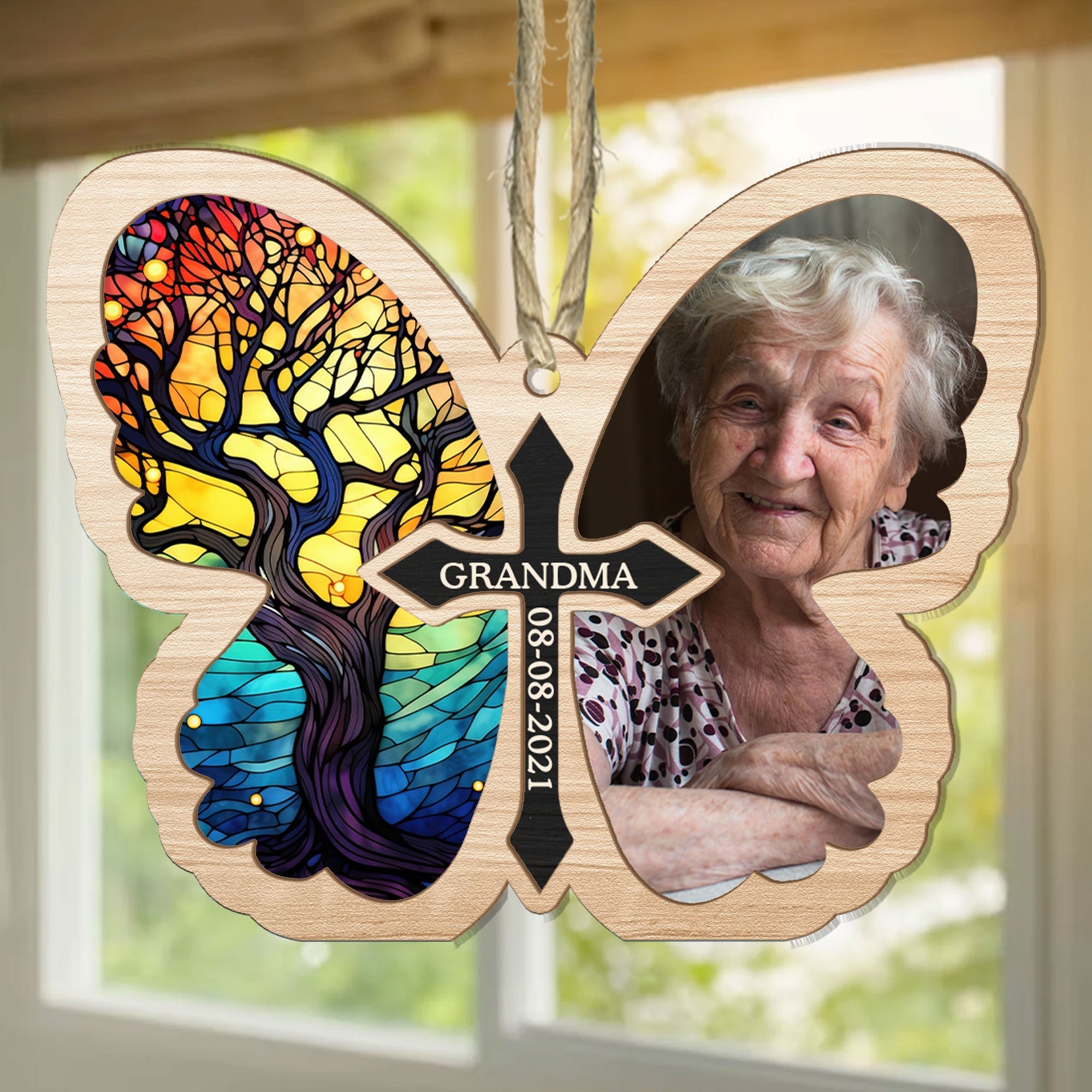 Butterfly Memorial  - Personalized Suncatcher Ornament ORN0810