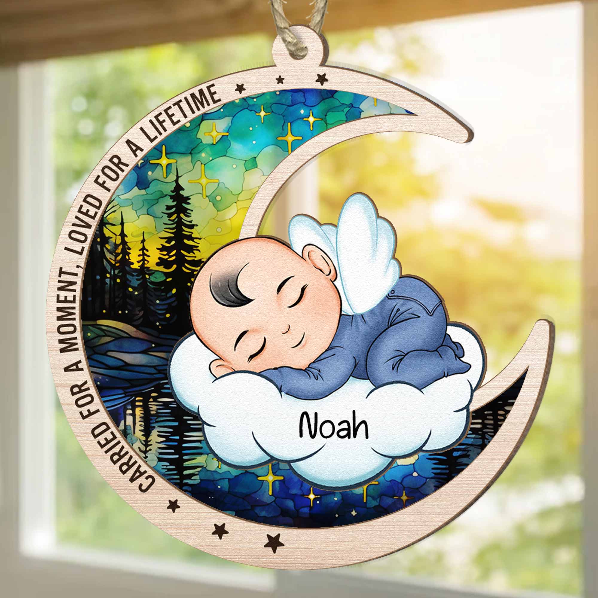 Carried For A Moment, Loved For A Lifetime - Personalized Suncatcher Ornament ORN0810