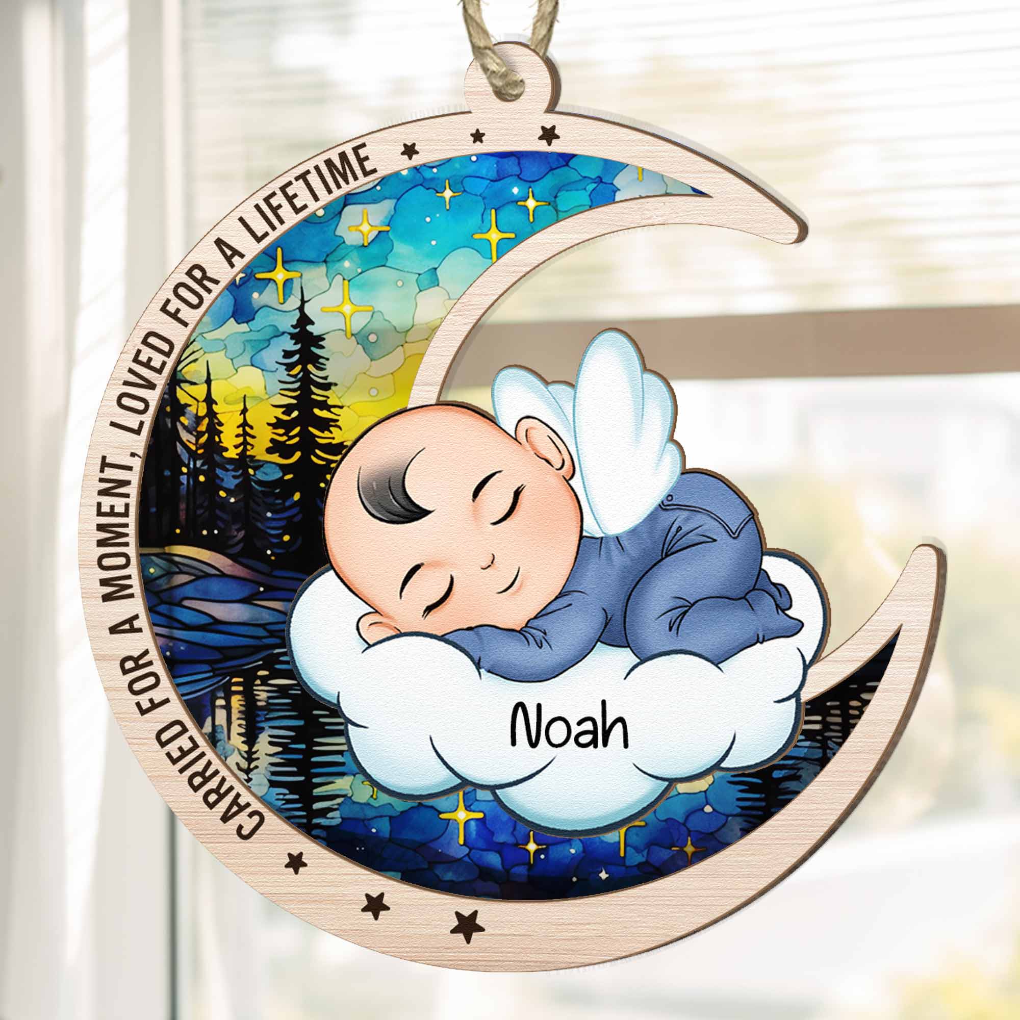 Carried For A Moment, Loved For A Lifetime - Personalized Suncatcher Ornament ORN0810