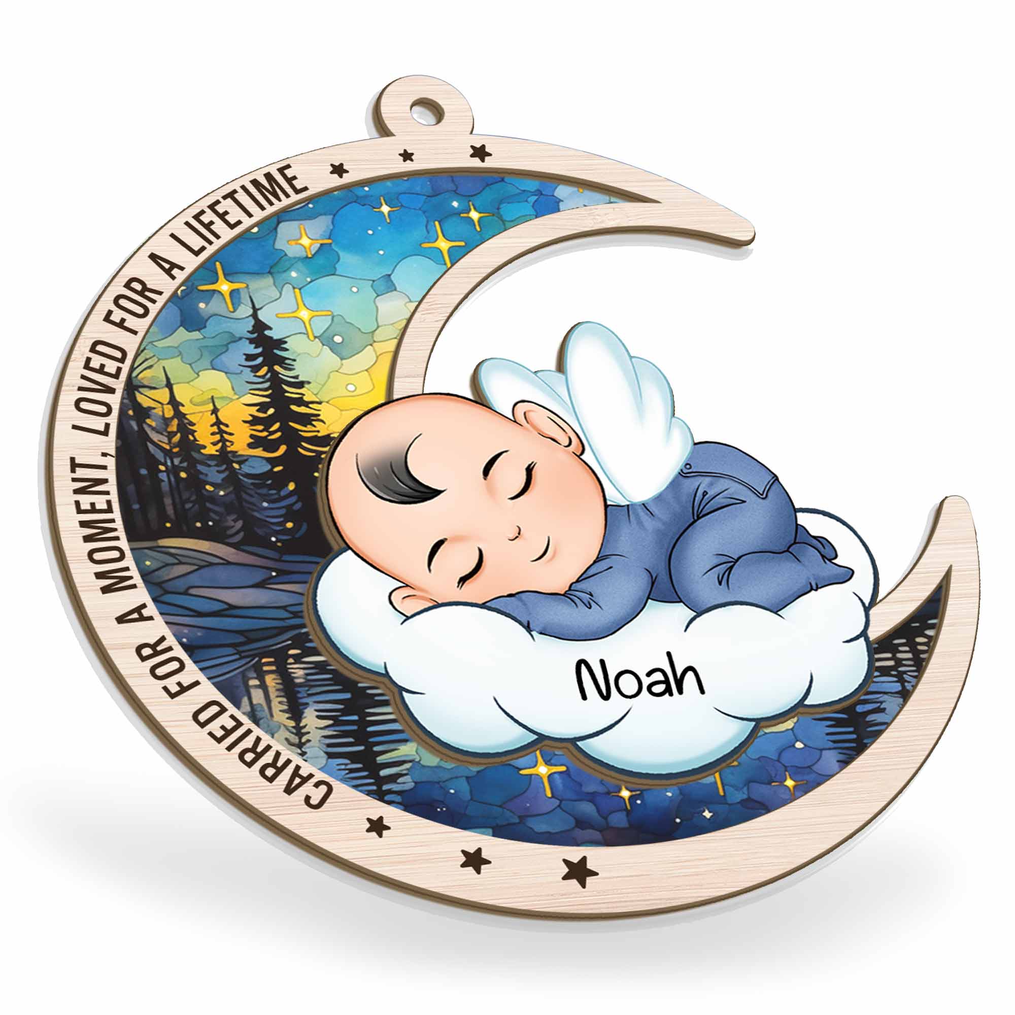 Carried For A Moment, Loved For A Lifetime - Personalized Suncatcher Ornament ORN0810