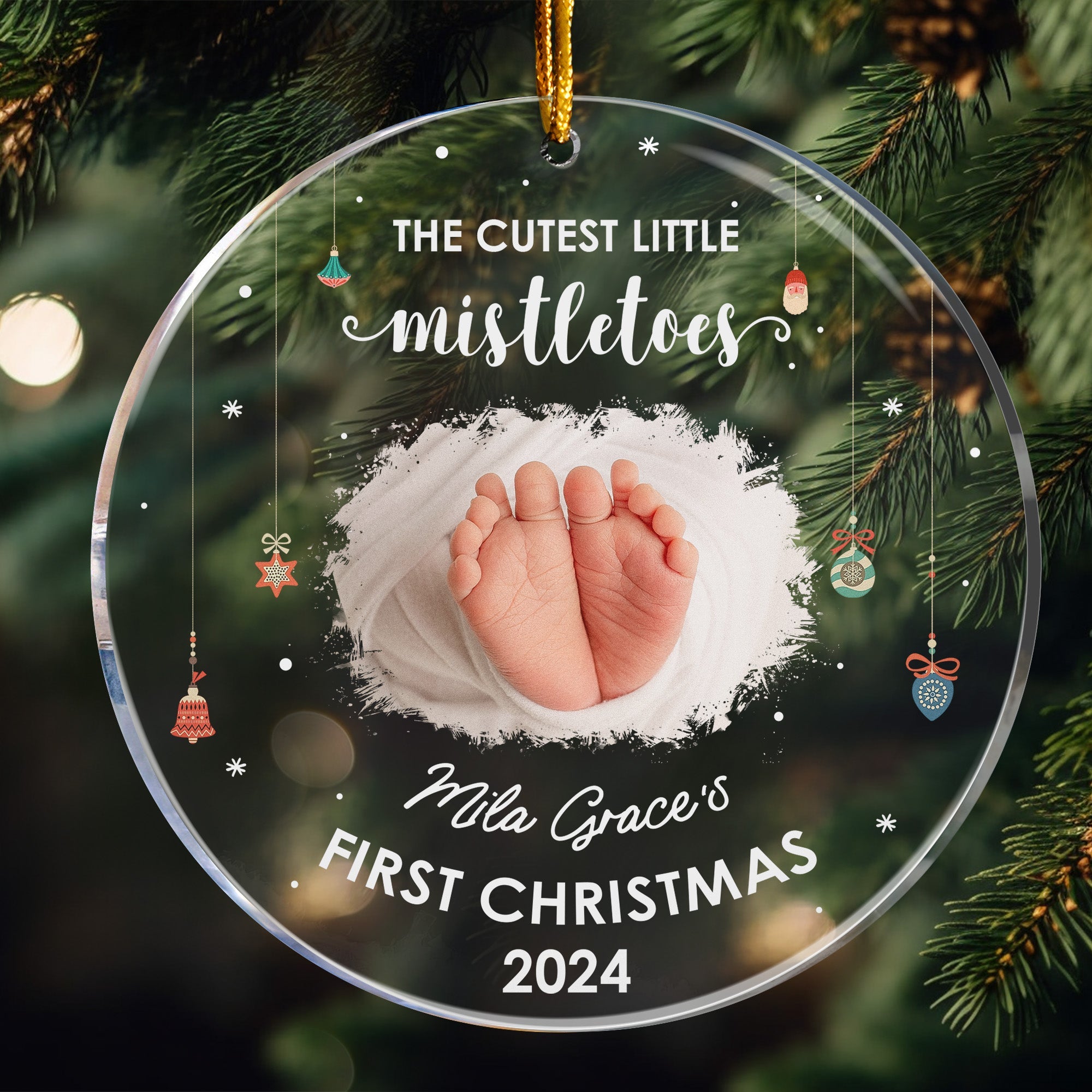 Christmas Baby The Cutest Little Mistletoes - Personalized Acrylic Ornament ORN0810