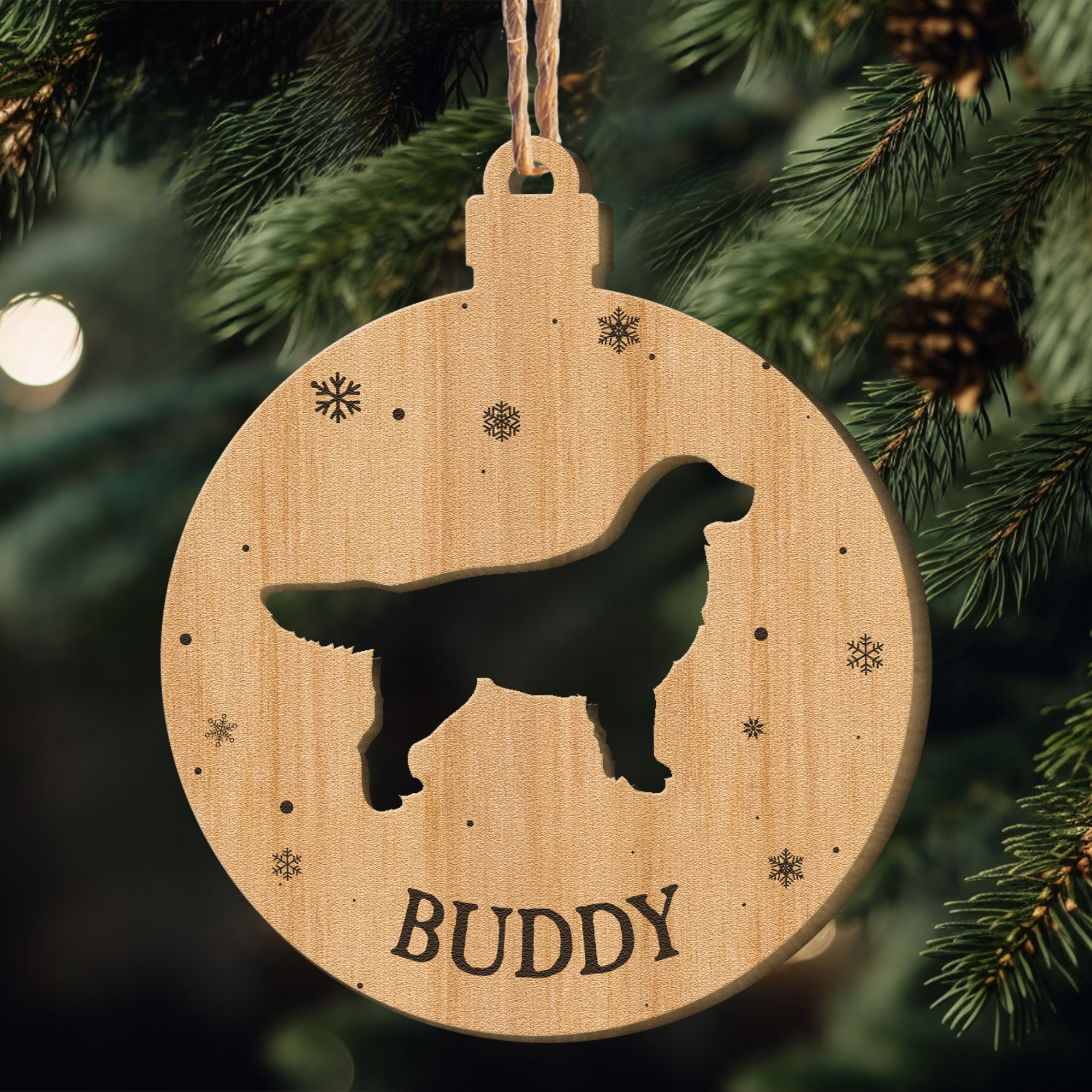 Christmas Dogs - Personalized Wooden Ornament ORN0810