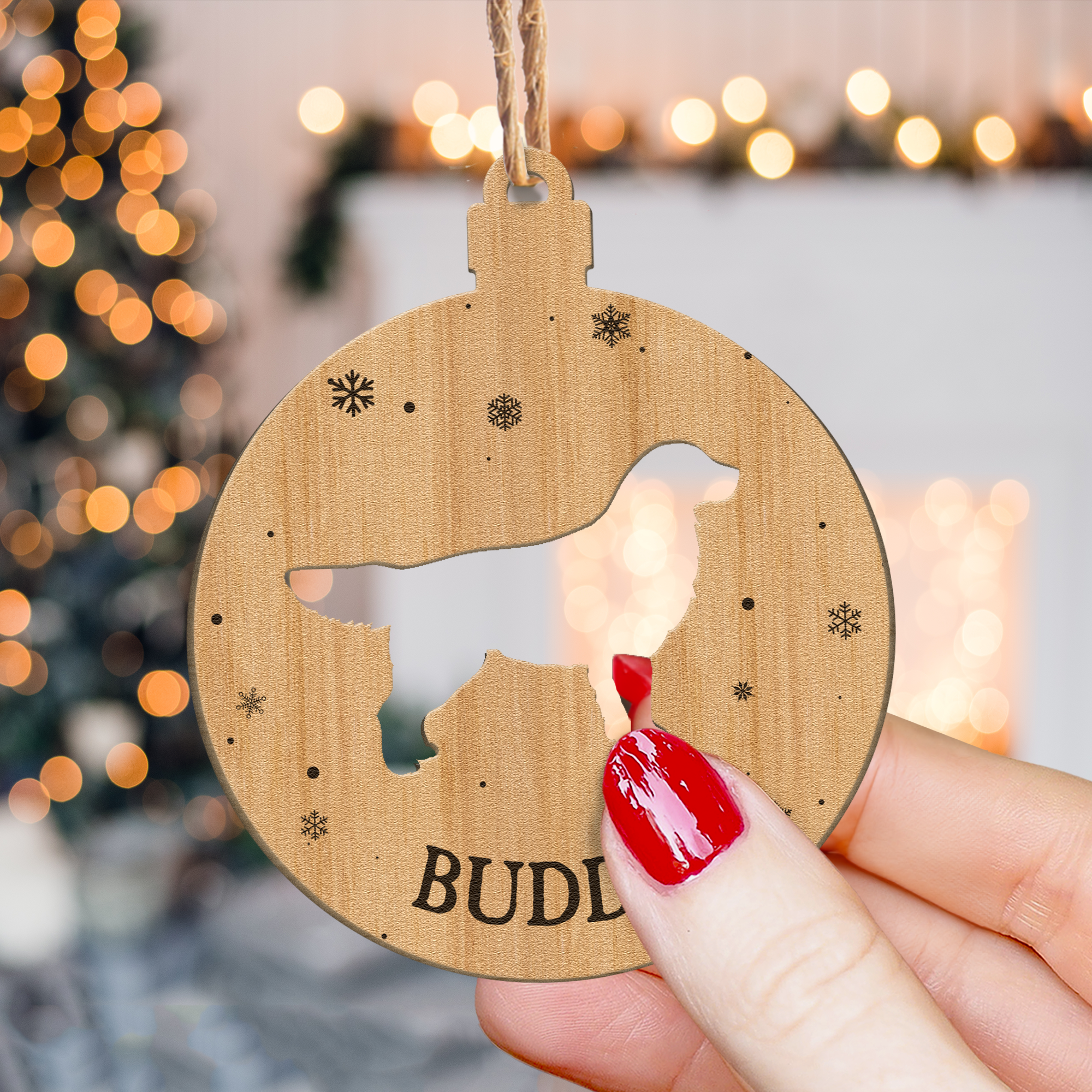 Christmas Dogs - Personalized Wooden Ornament ORN0810