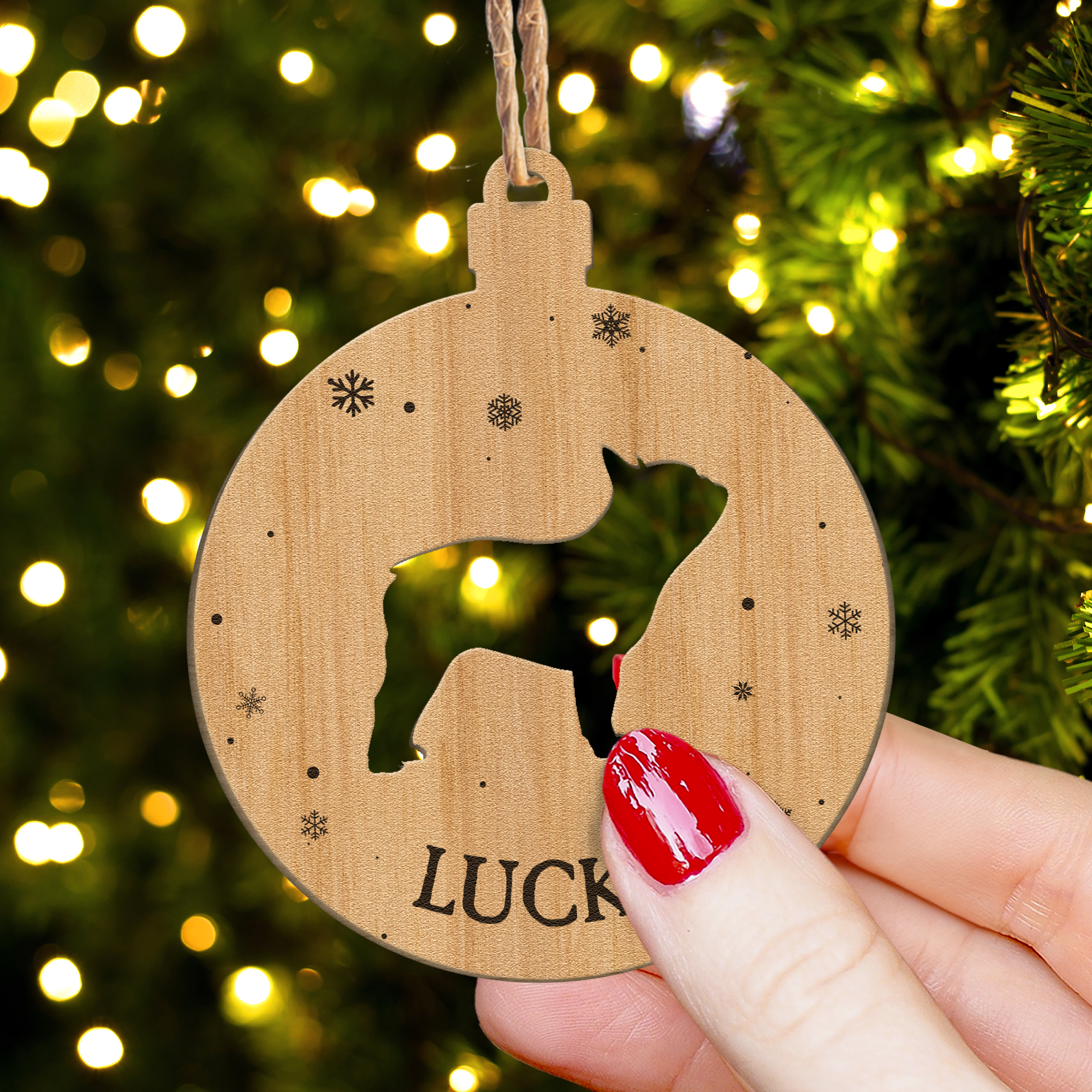 Christmas Dogs - Personalized Wooden Ornament ORN0810