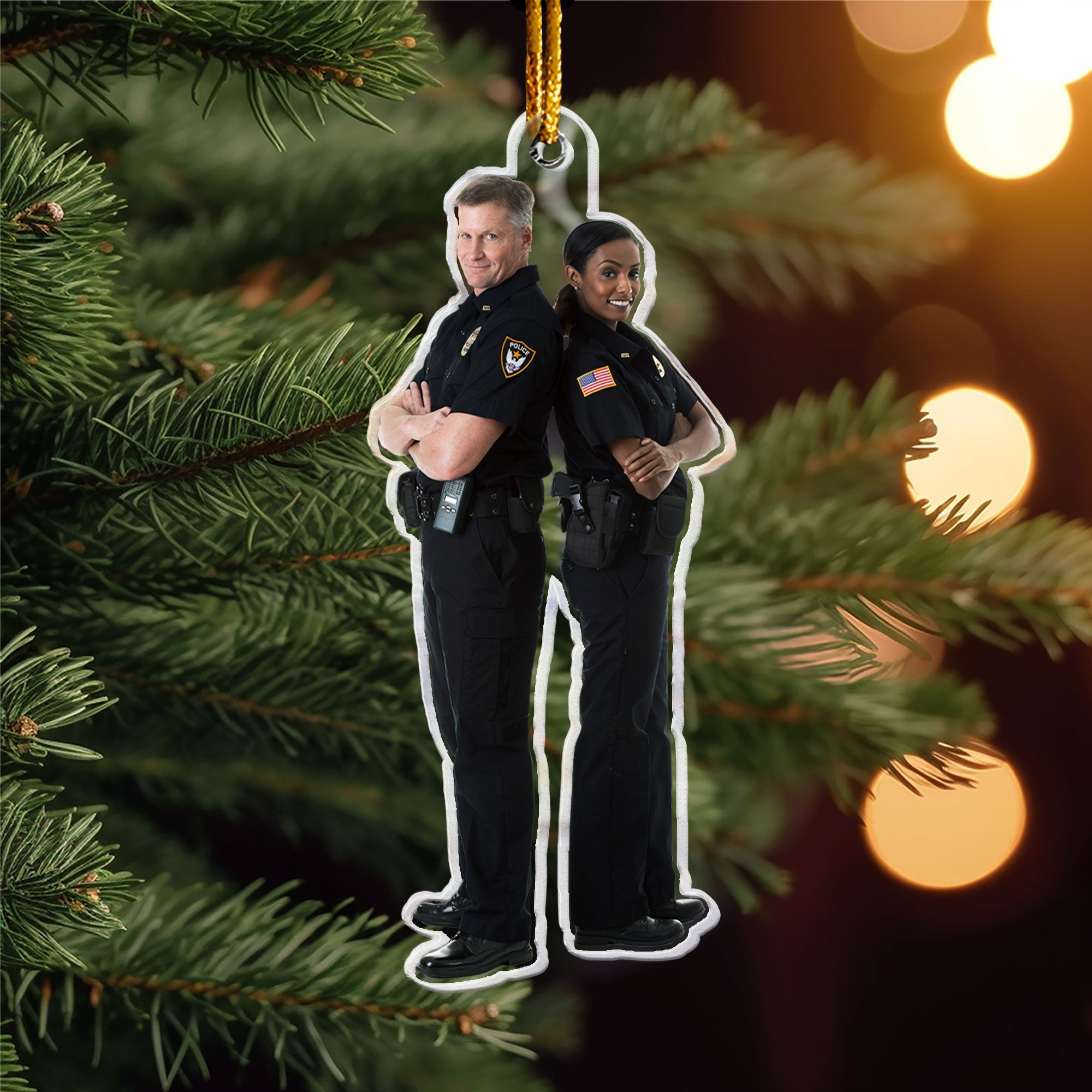 Christmas Gift For Police - Personalized Acrylic Photo Ornament ORN0810