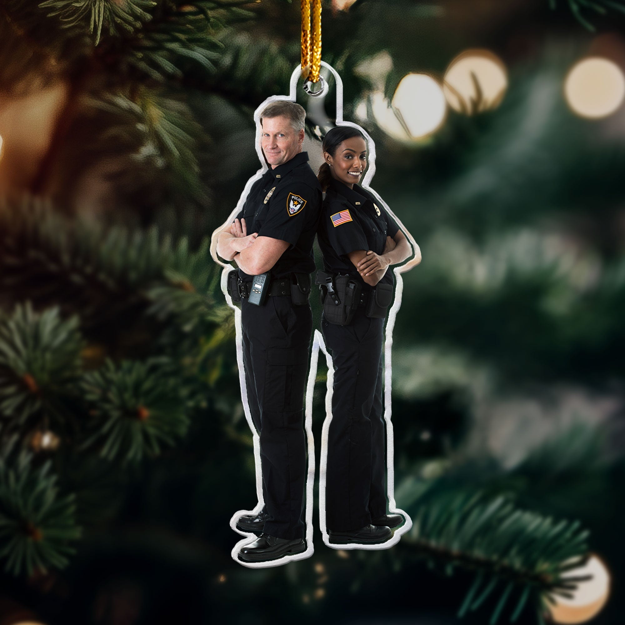 Christmas Gift For Police - Personalized Acrylic Photo Ornament ORN0810