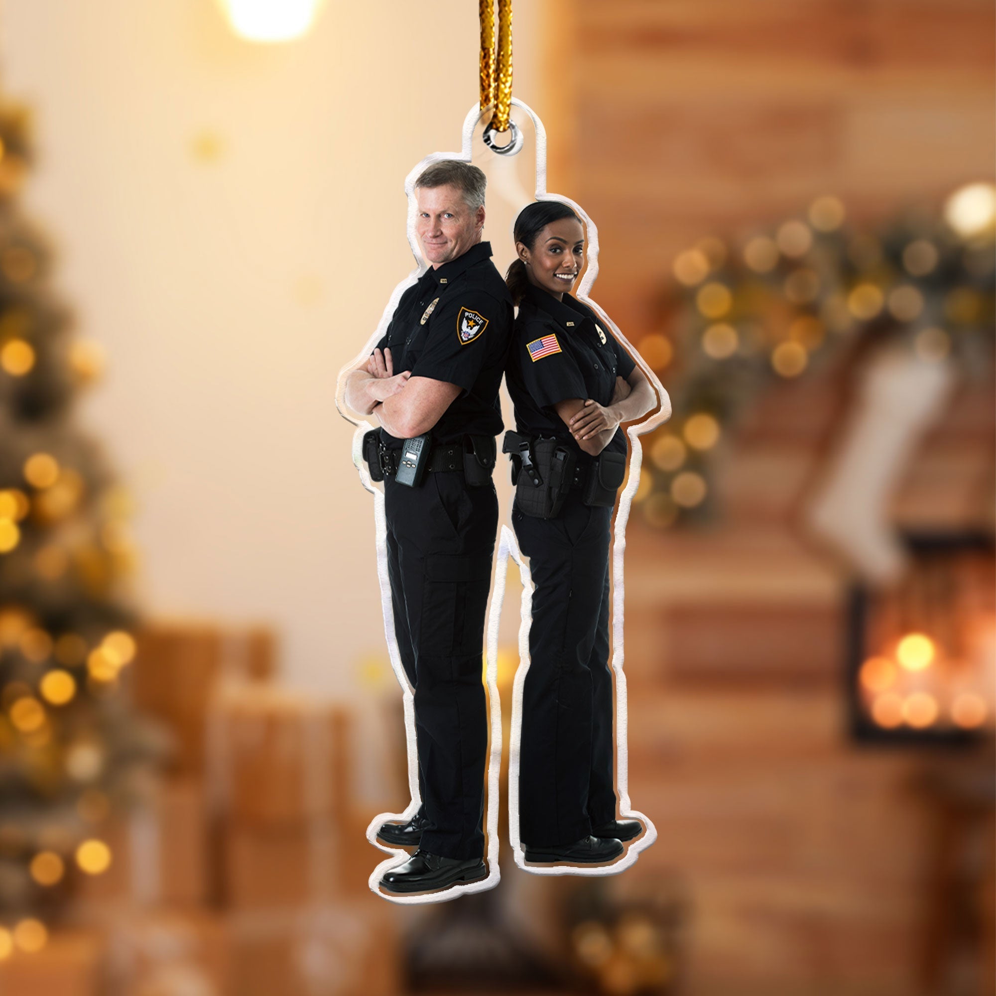 Christmas Gift For Police - Personalized Acrylic Photo Ornament ORN0810