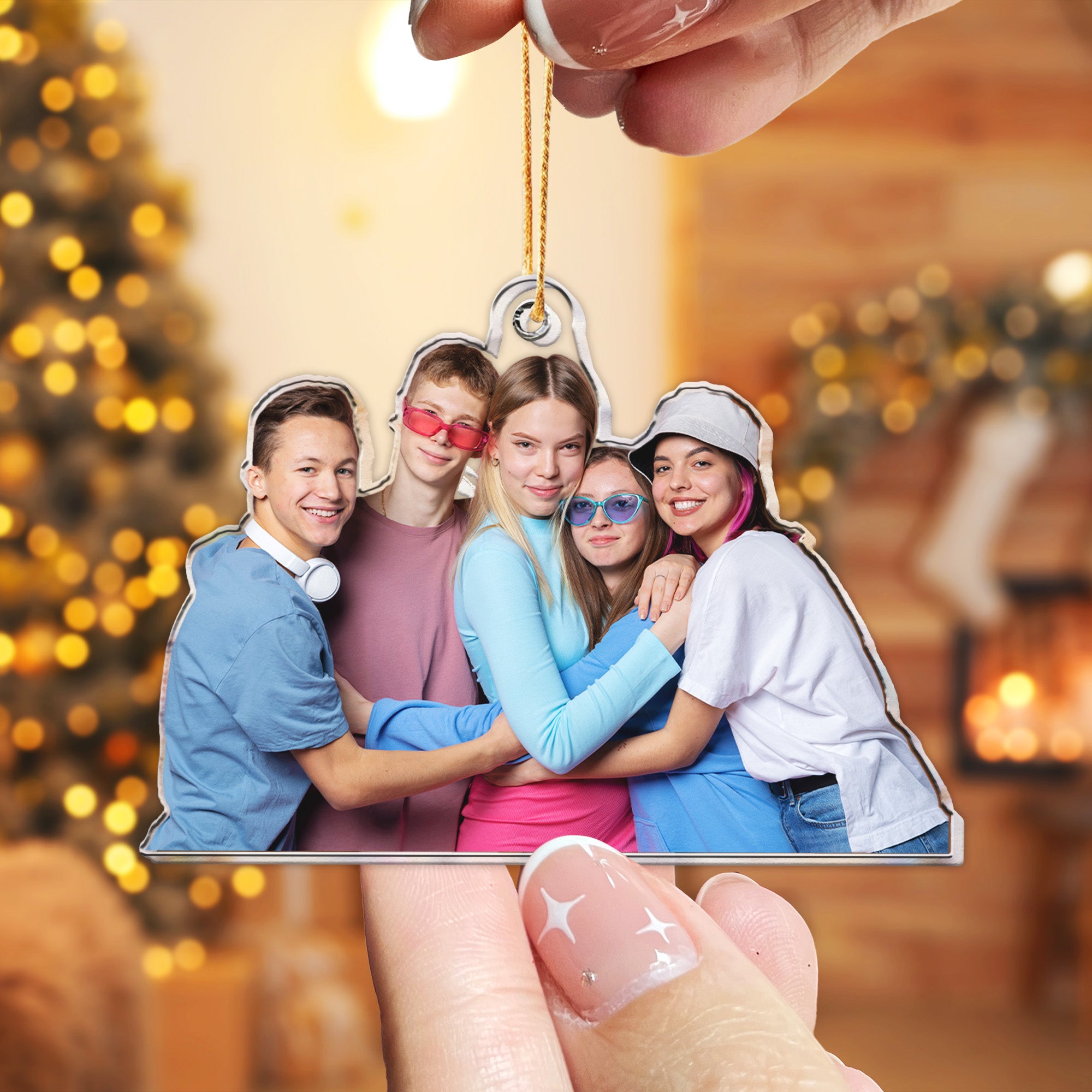 Christmas Gift For Siblings - Personalized Acrylic Photo Ornament ORN0810