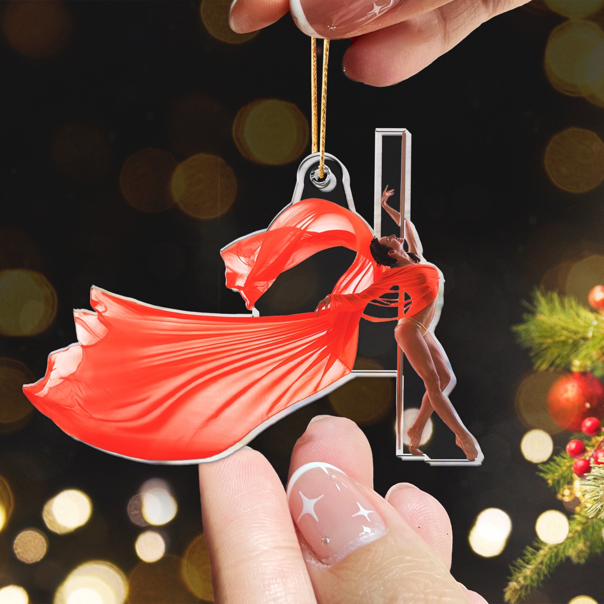 Christmas Gifts For Pole Dancers  - Personalized Acrylic Photo Ornament ORN0810