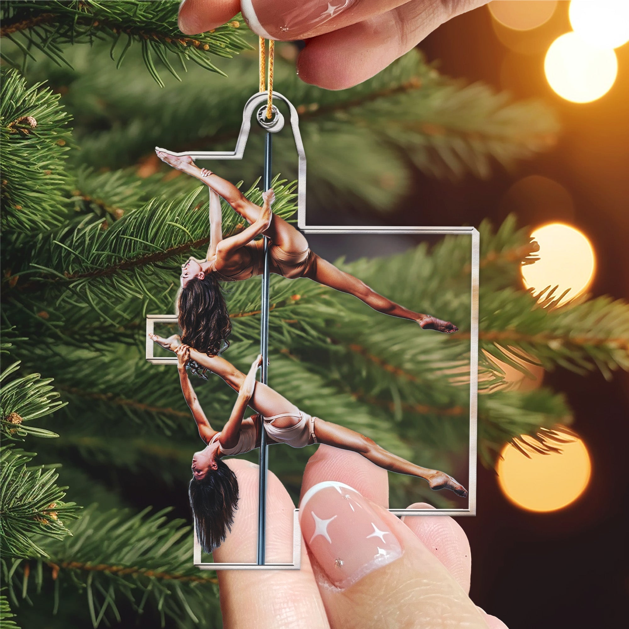 Christmas Gifts For Pole Dancers  - Personalized Acrylic Photo Ornament ORN0810