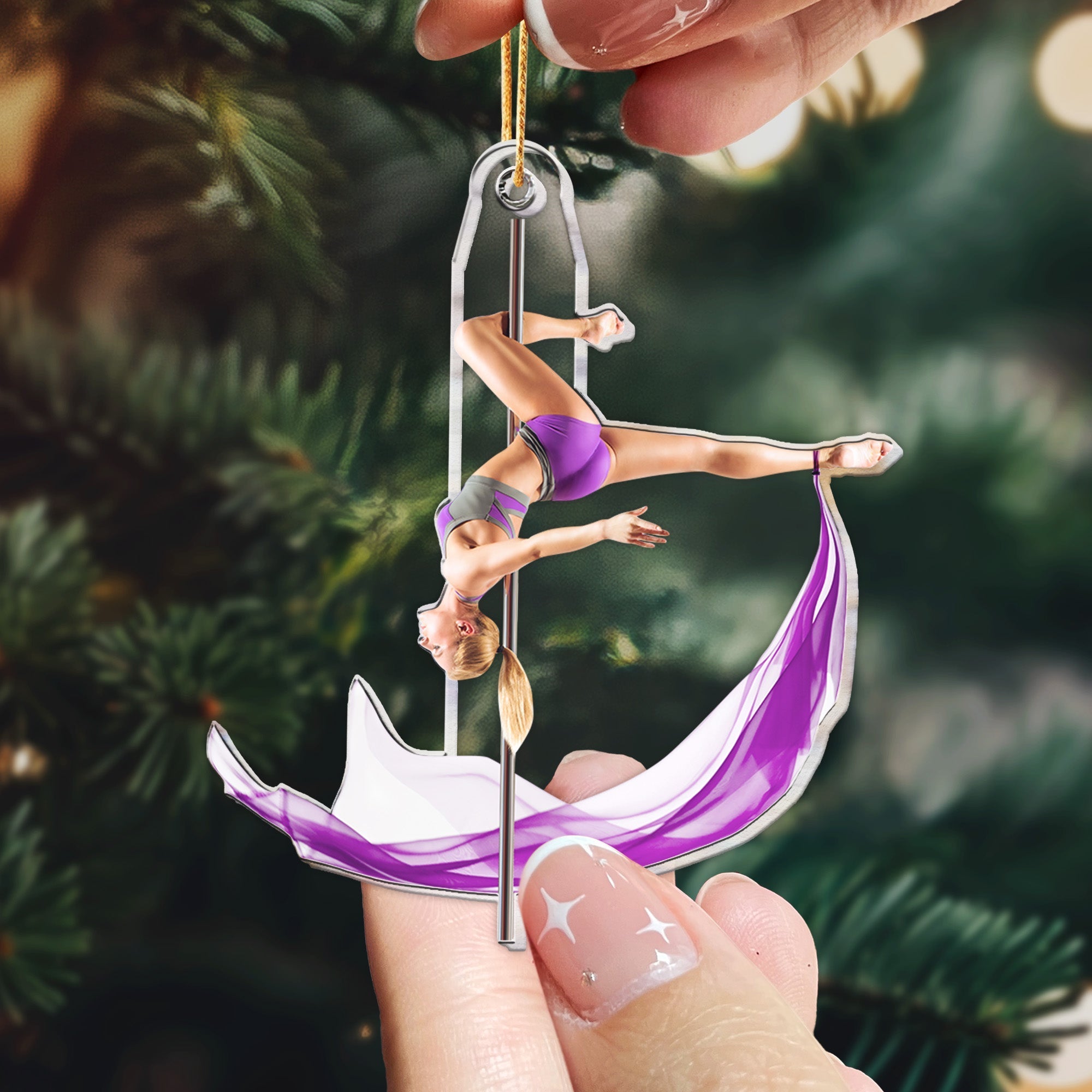 Christmas Gifts For Pole Dancers  - Personalized Acrylic Photo Ornament ORN0810