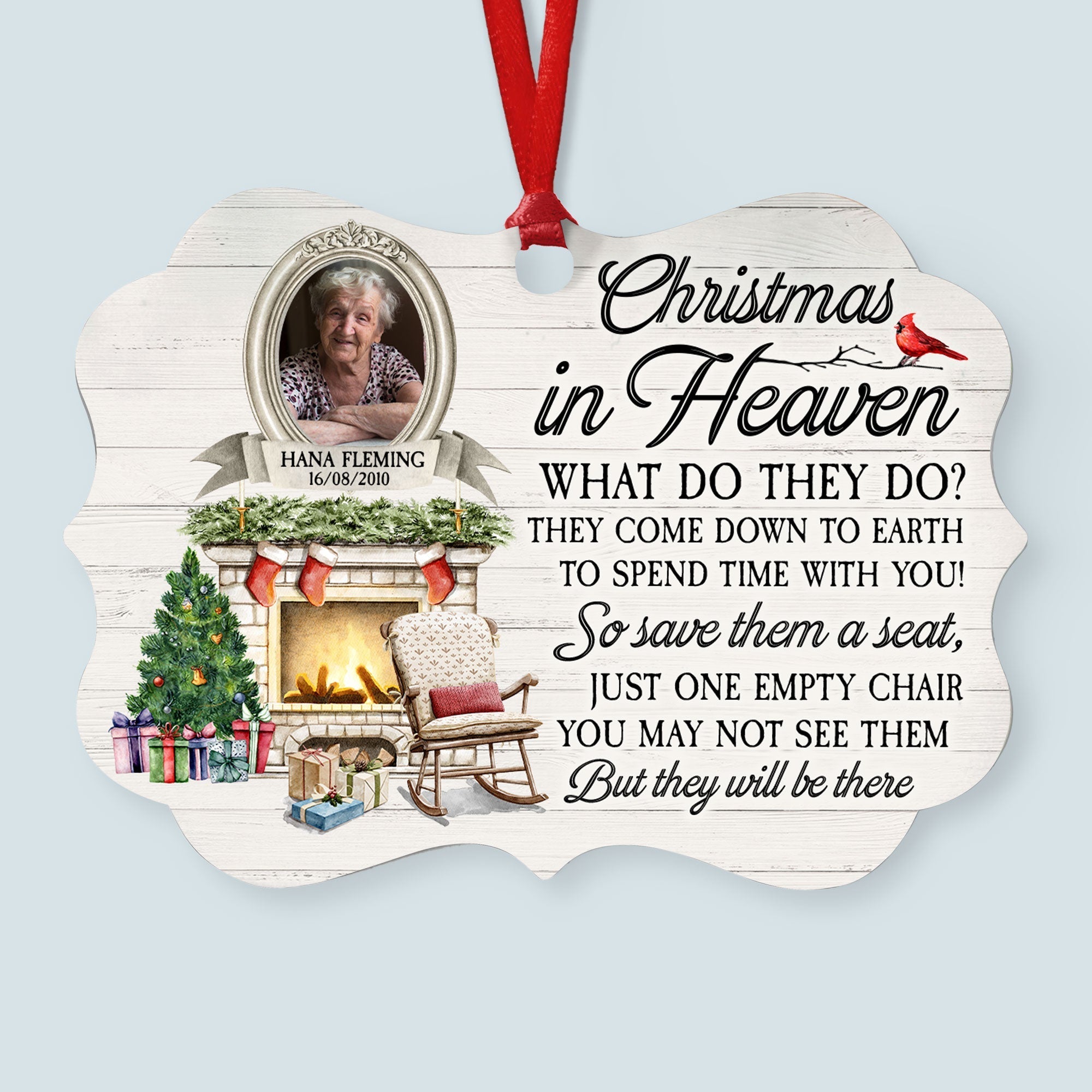 Christmas In Heaven - Personalized Aluminum Ornament - Memorial Gift For Family, Remembrance, Grief Gift, Sympathy Gift ORN0810