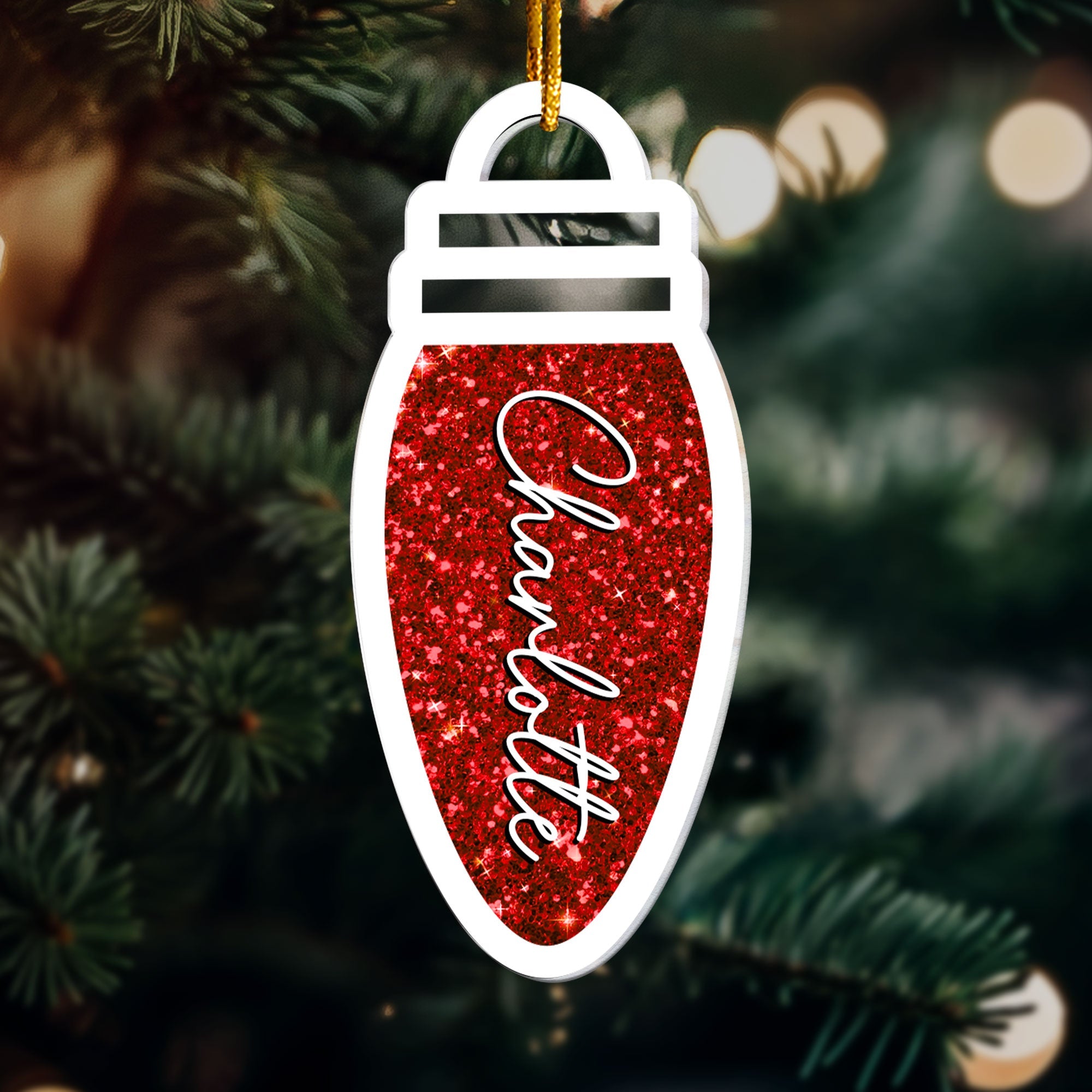 Christmas Light Bulb - Personalized Acrylic Ornament ORN0810