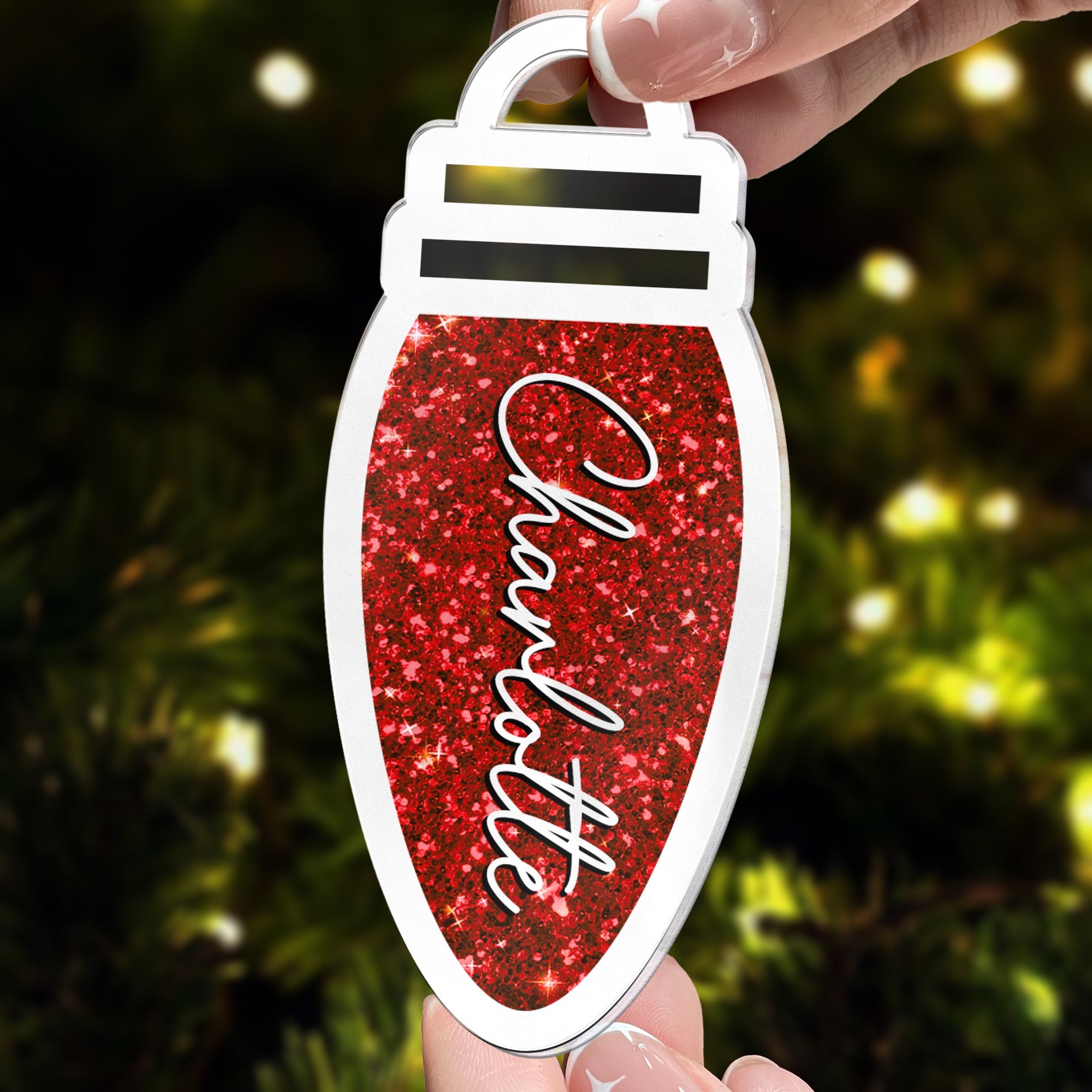 Christmas Light Bulb - Personalized Acrylic Ornament ORN0810