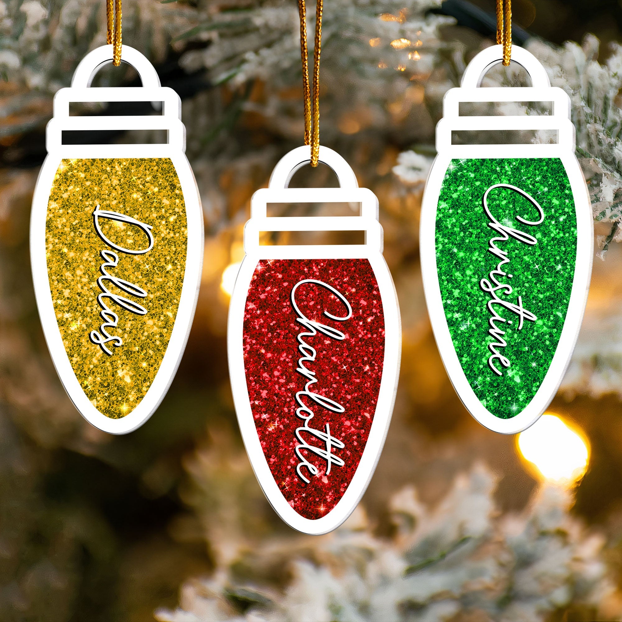 Christmas Light Bulb - Personalized Acrylic Ornament ORN0810