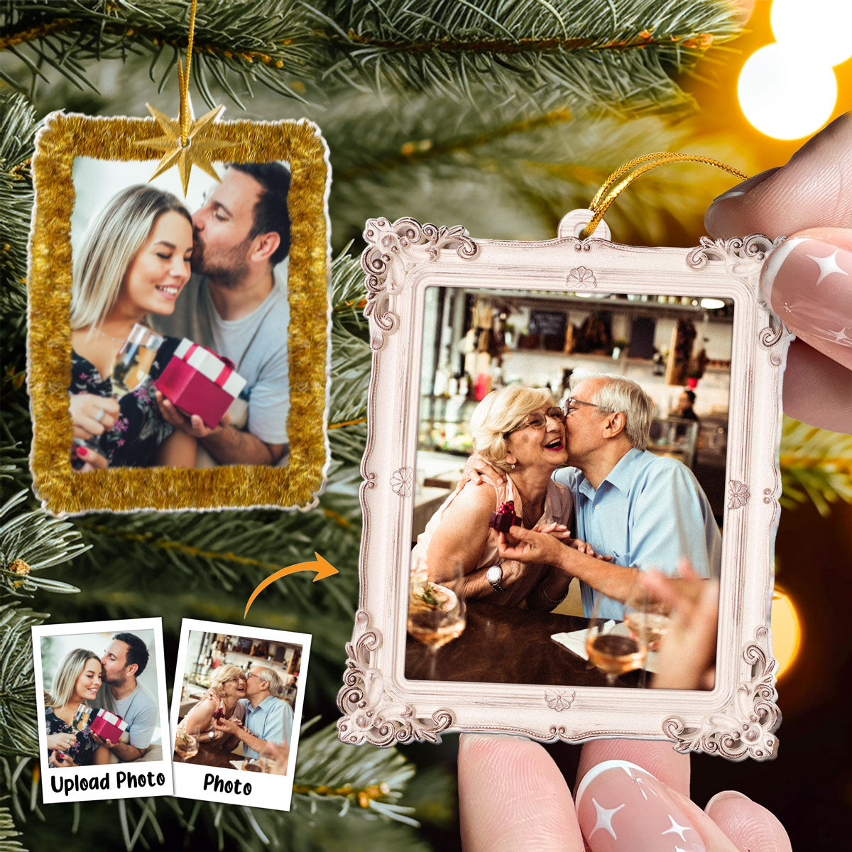 Christmas Ornament Custom Photo Frame - Personalized Acrylic Photo Ornament 1 ORN0810