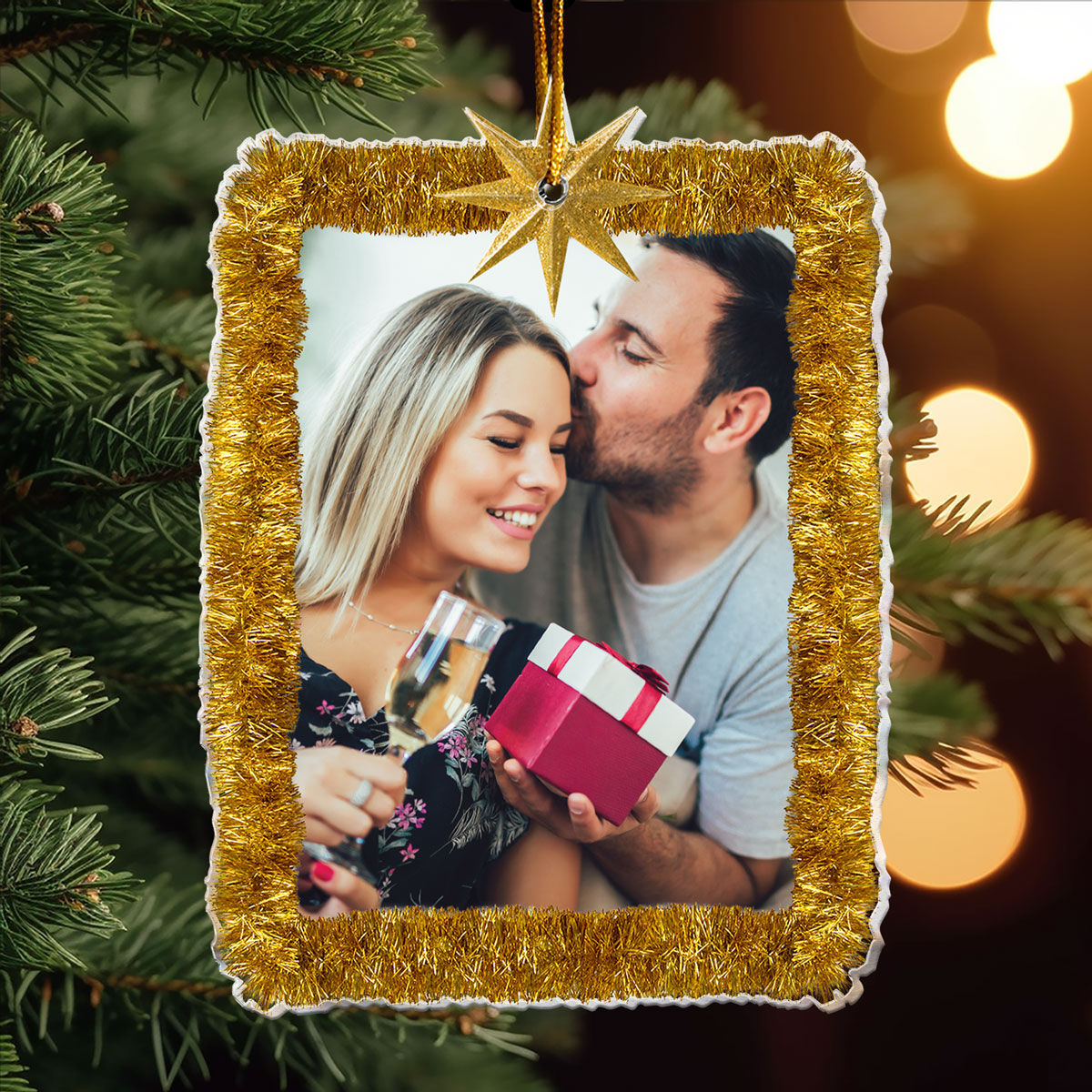 Christmas Ornament Custom Photo Frame - Personalized Acrylic Photo Ornament 1 ORN0810