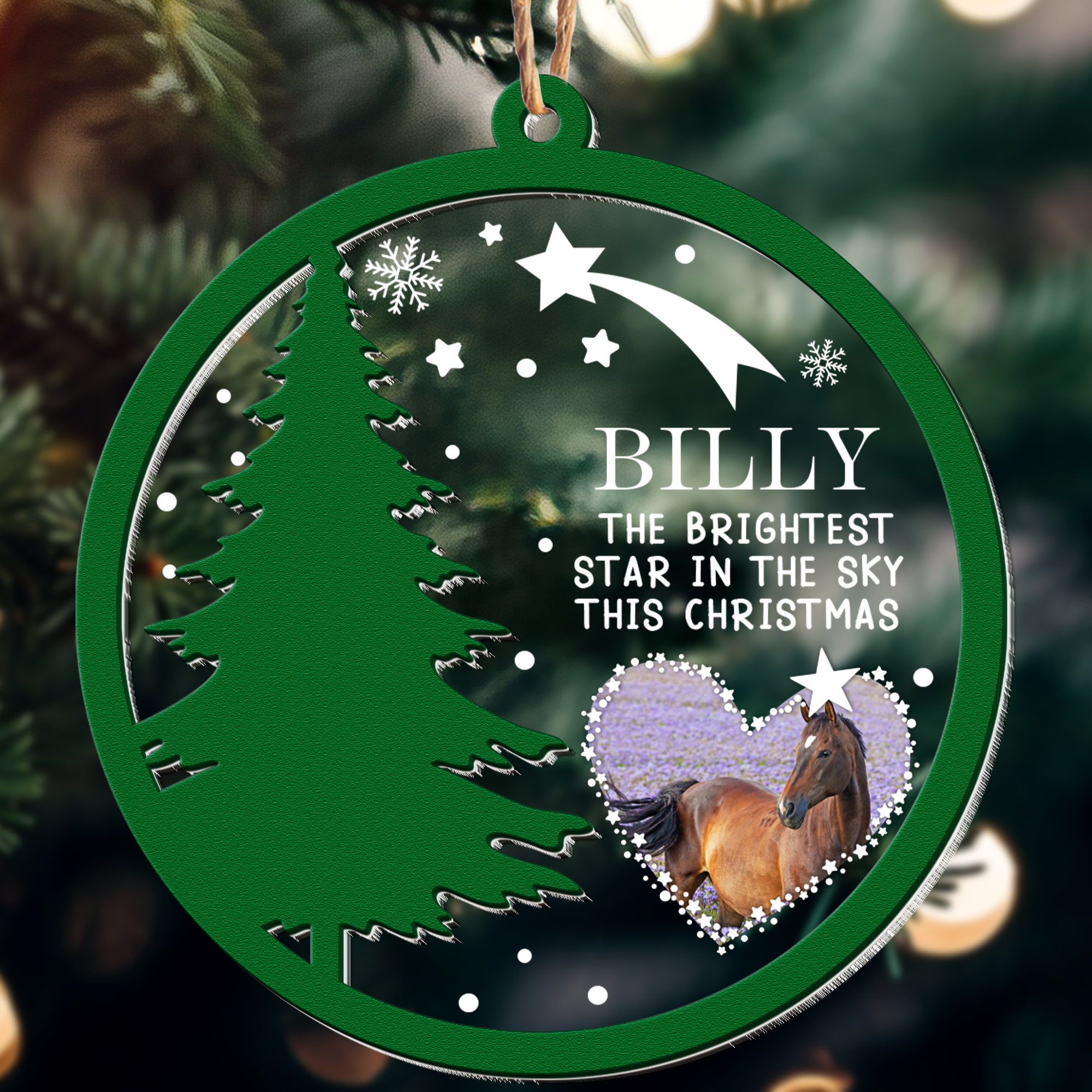 Christmas Pet Memorial - Personalized Photo Wood And Acrylic Ornament ORN0810