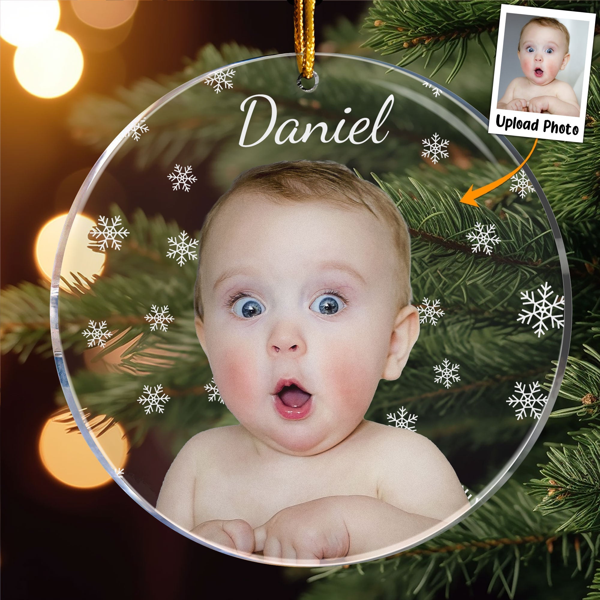 Christmas Photo - Personalized Babys Photo First Christmas Ornament ORN0810