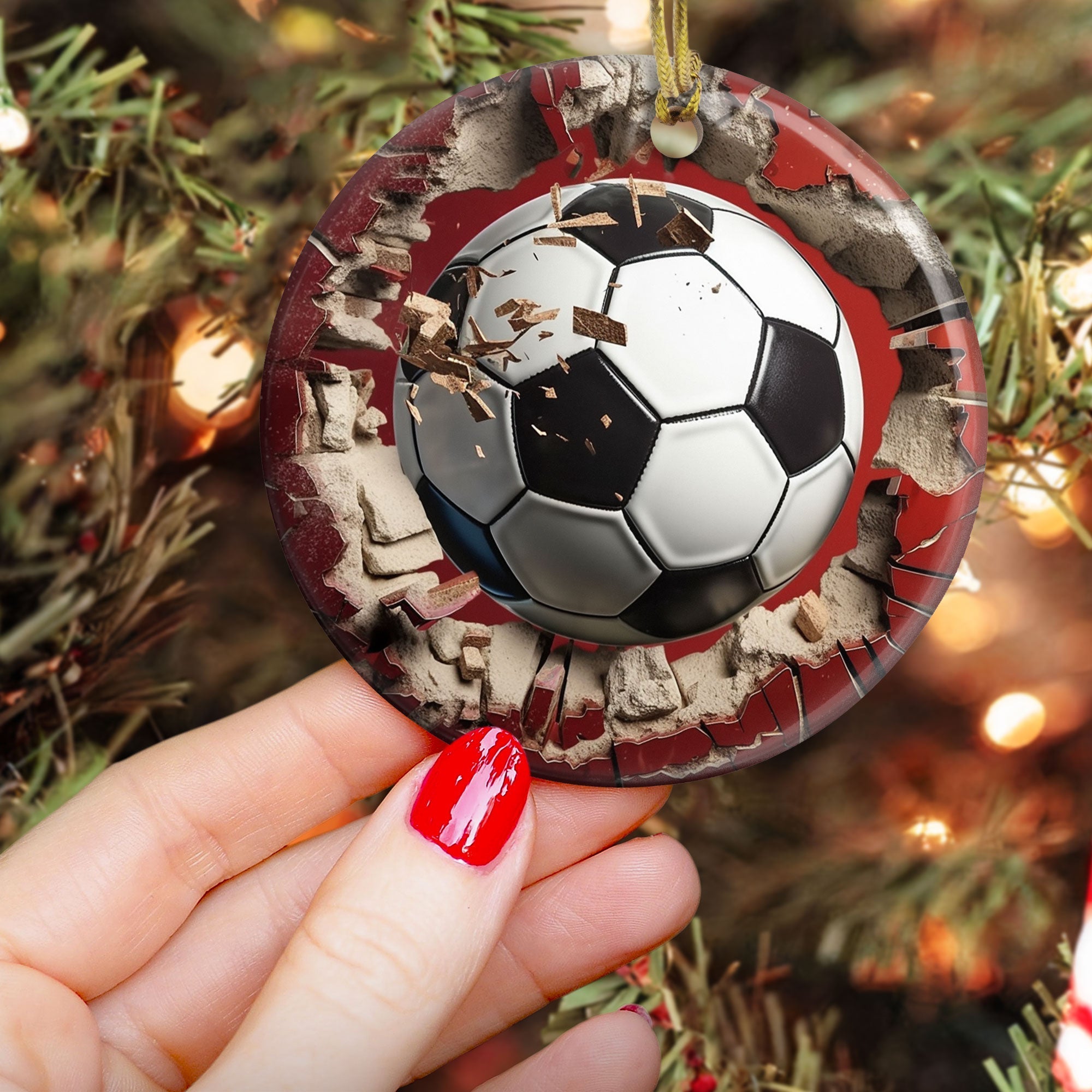 Christmas Sport Ball - Personalized Ceramic Ornament ORN0810