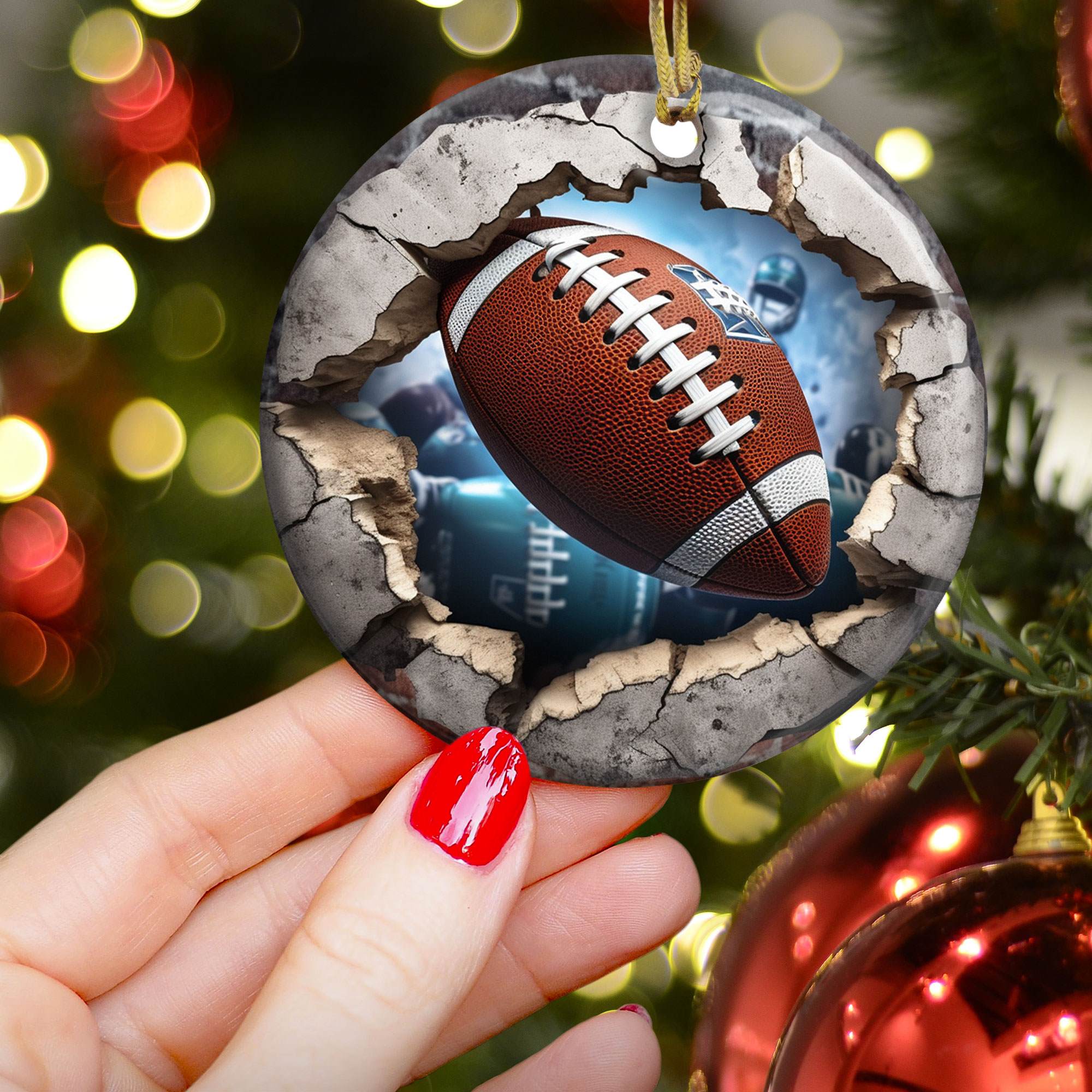 Christmas Sport Ball - Personalized Ceramic Ornament ORN0810