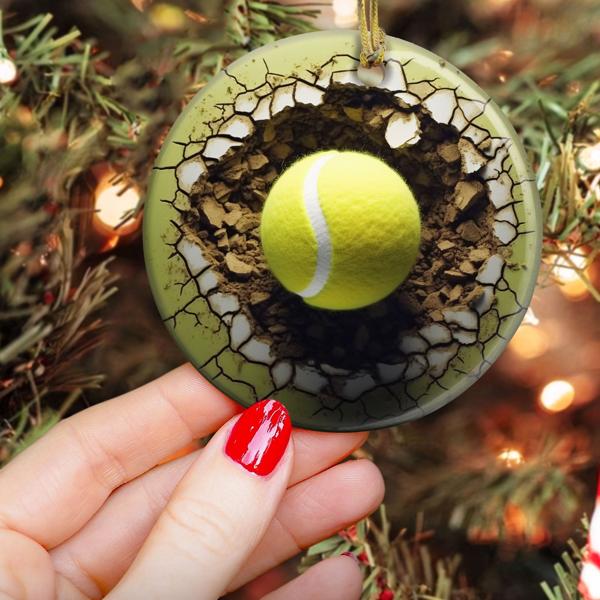 Christmas Sport Ball - Personalized Ceramic Ornament ORN0810