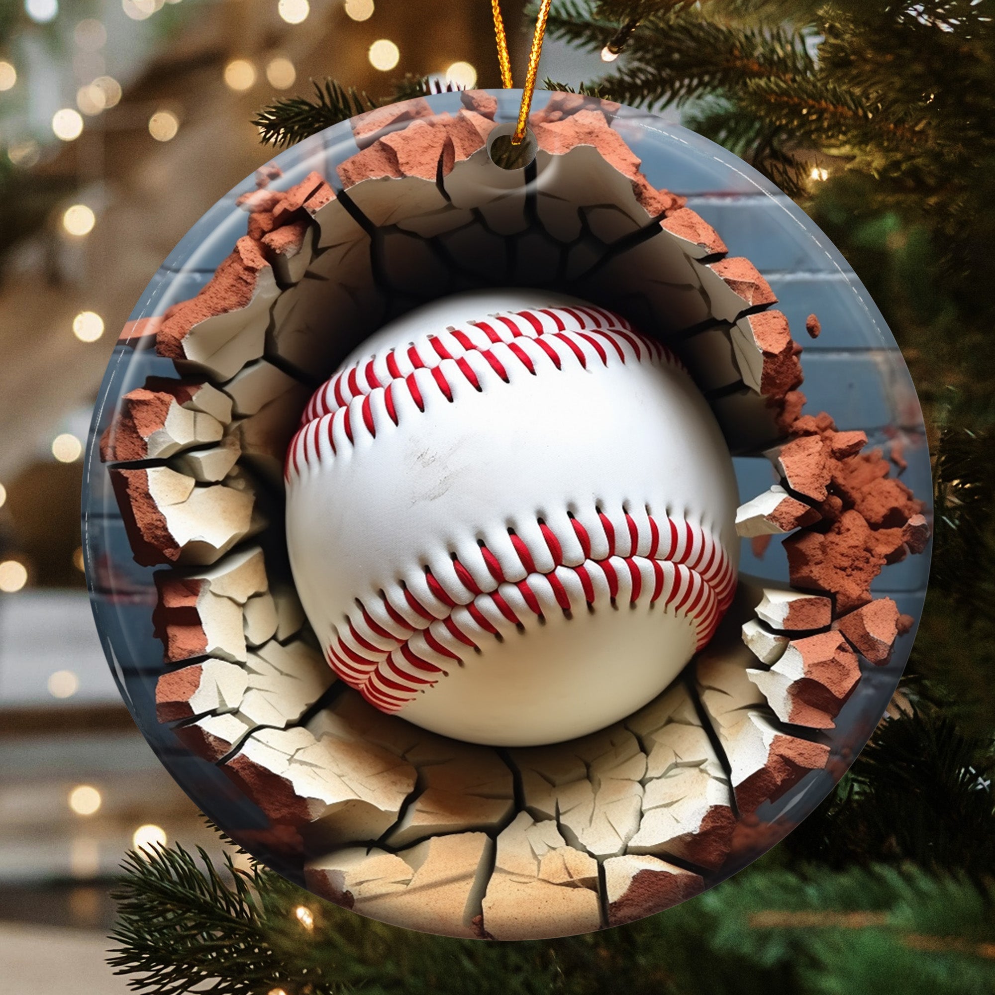 Christmas Sport Ball - Personalized Ceramic Ornament ORN0810