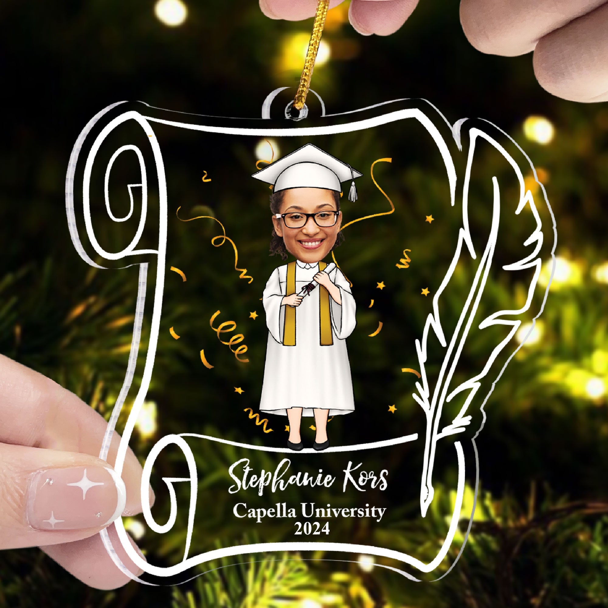 Class Of 2024 - Personalized Paper Shaped Acrylic Ornament ORN0810