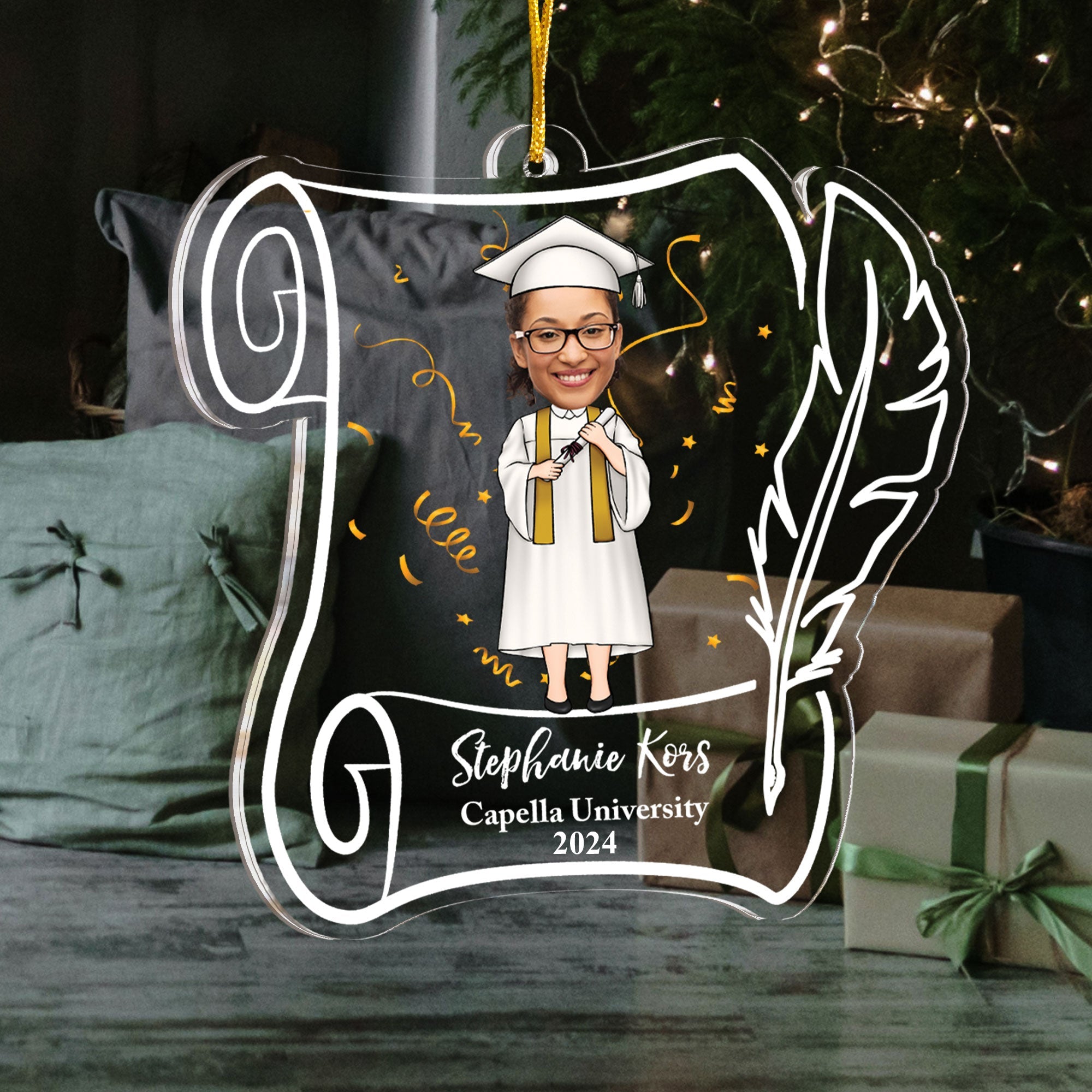 Class Of 2024 - Personalized Paper Shaped Acrylic Ornament ORN0810