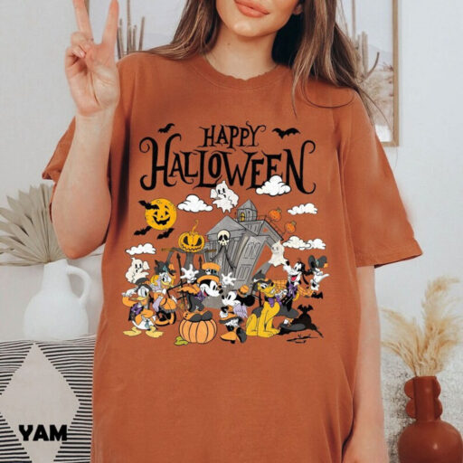 Disney Halloween 2024 Shirt, Mickey & Friend Halloween Shirt, Disney Halloween Skeleton Shirt, Halloween 2024 Matching Shirt HL23