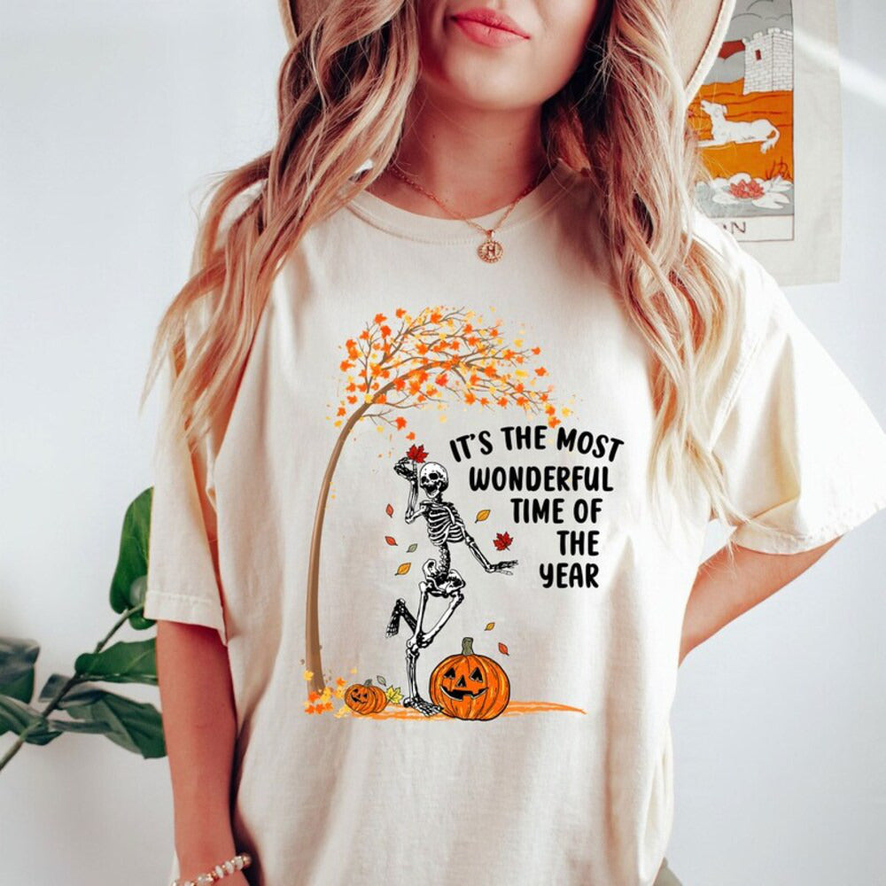 Its The Most Wonderful Time Of The Year Shirt, Halloween Shirt, Witch Shirt, Skeleton Fall Halloween, Gift For Halloween HL23