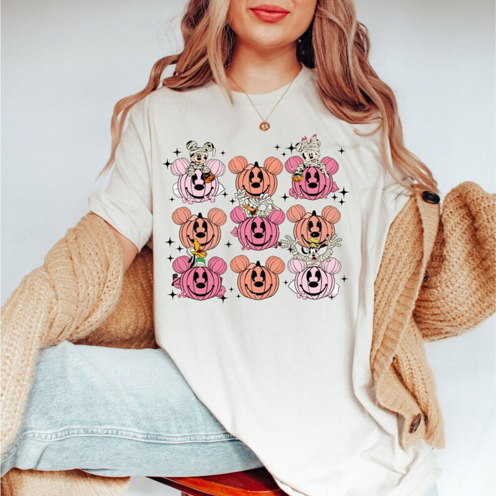 Vintage Mickey and Friends Halloween Shirt, Disney Pumpkins Shirt, Cute Fall Shirt, Disney Skeleton Halloween Shirt HL23