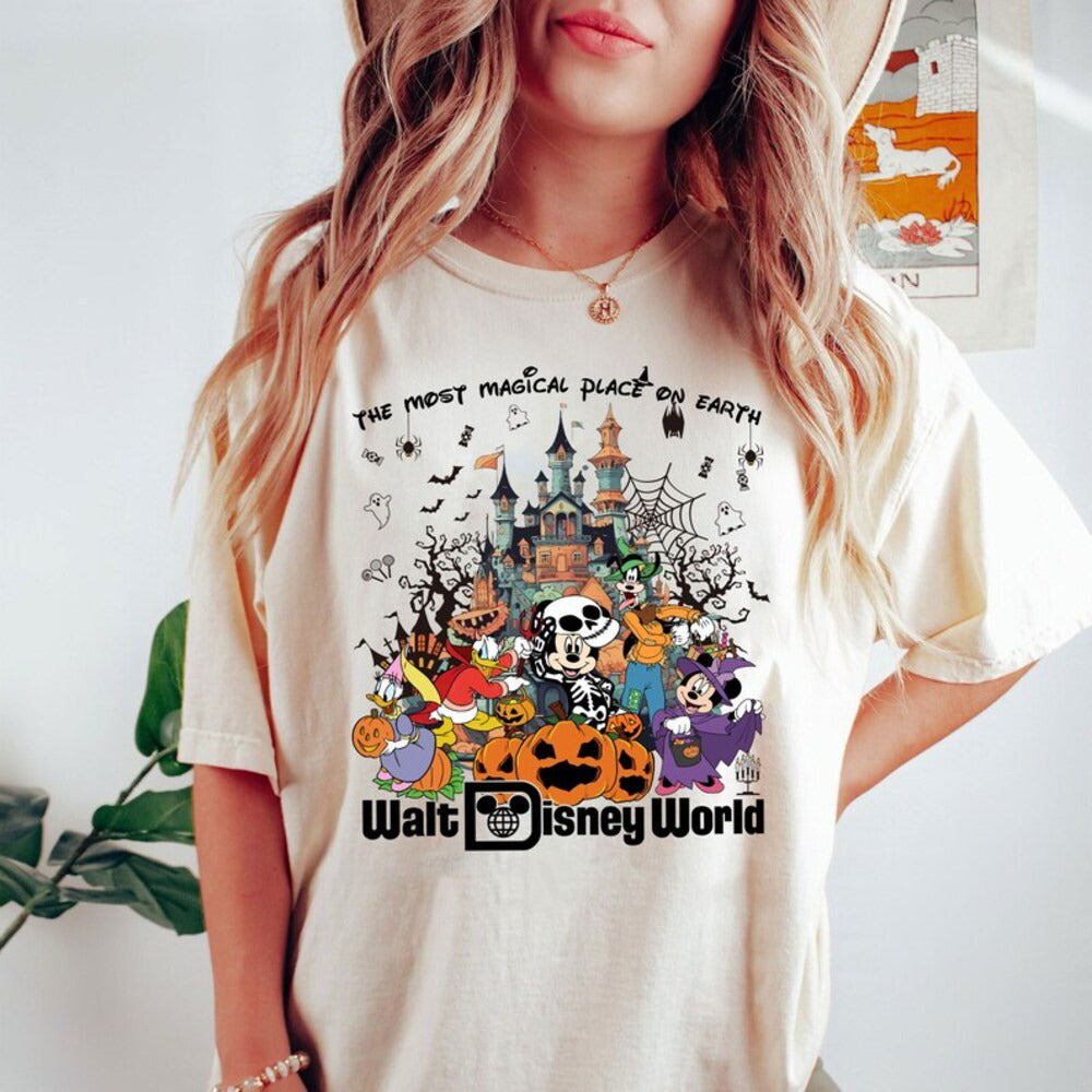 Vintage Walt Disney World Halloween Shirt, Disneyworld Halloween 2024 Shirt v2, Mickey And Friends Halloween Shirt,Disney Shirt HL23
