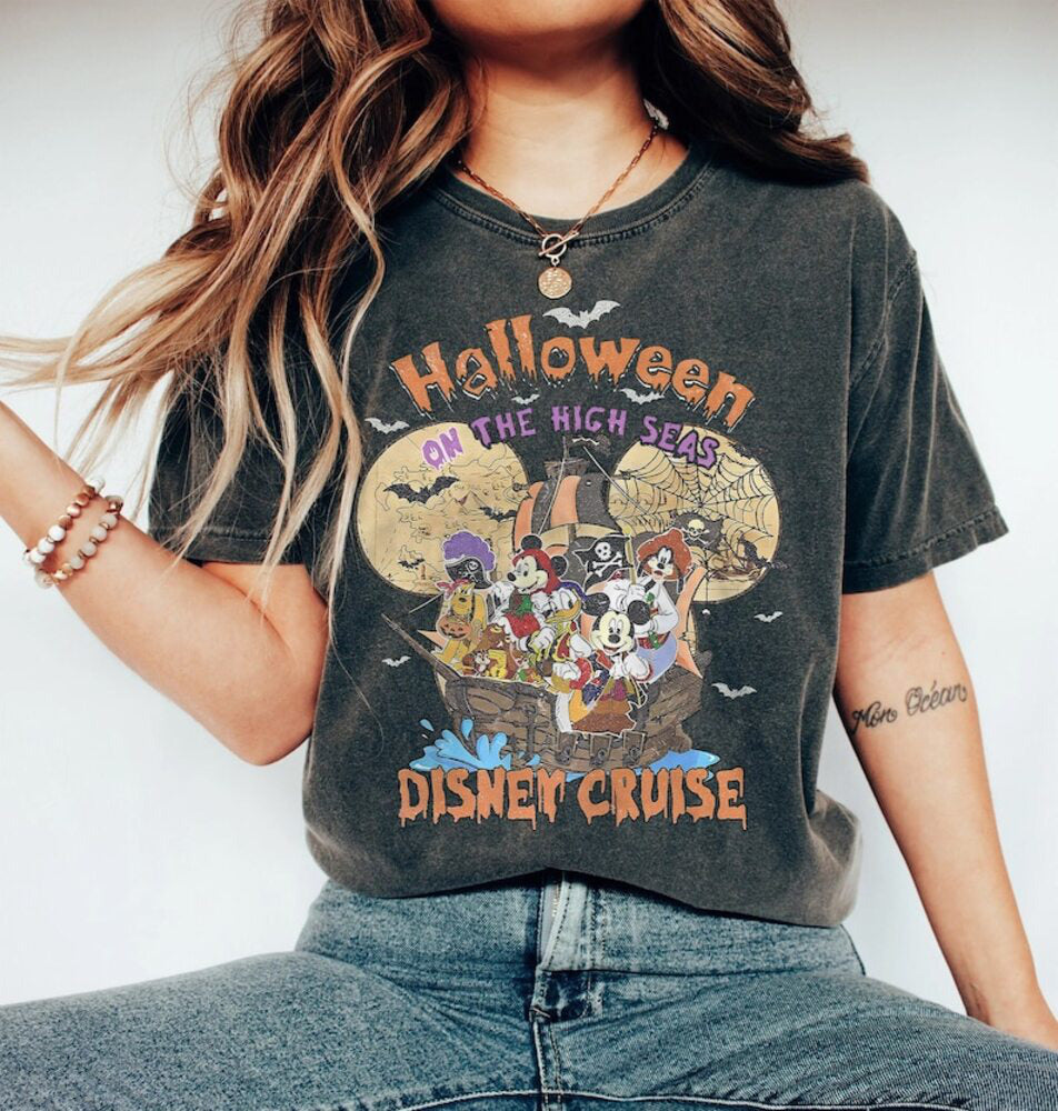 Disney Halloween On The High Seas 2024 Shirt, Disney Halloween Vintage Shirt, Disney Cruise Halloween Shirt, Happy Halloween HL23