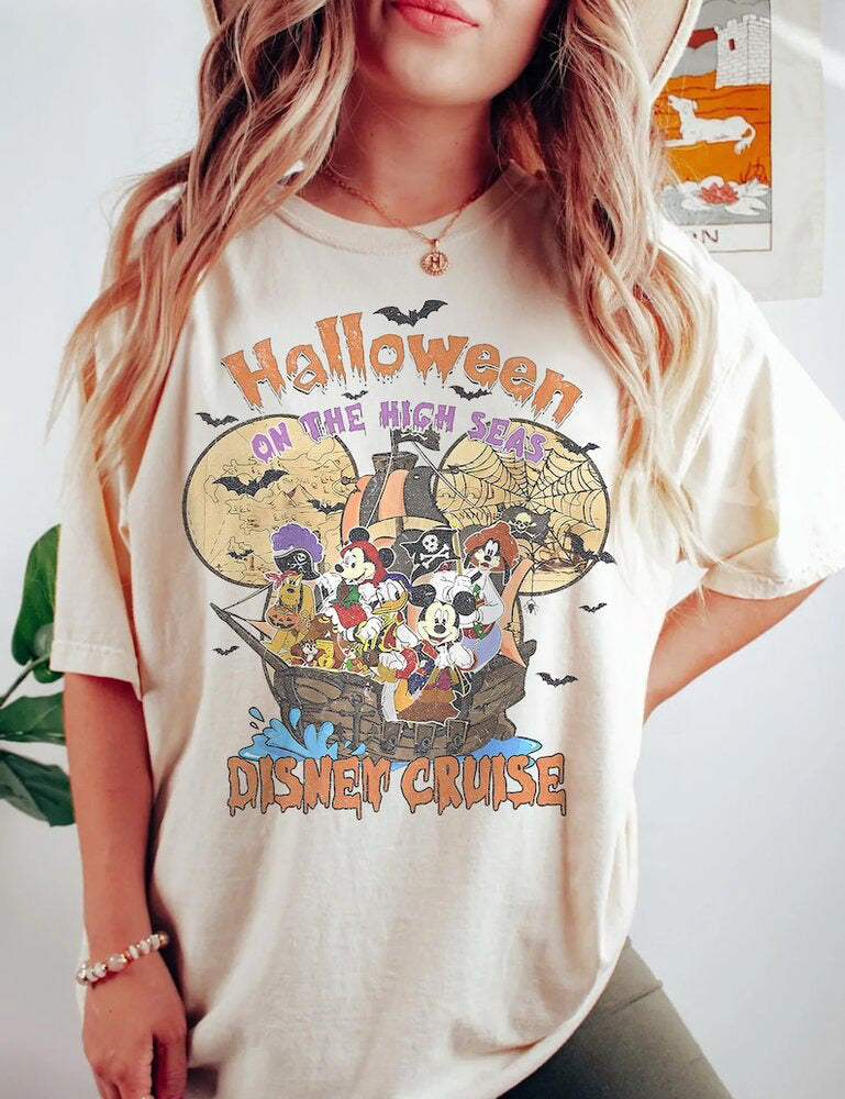 Disney Halloween On The High Seas 2024 Shirt, Disney Halloween Vintage Shirt, Disney Cruise Halloween Shirt, Happy Halloween HL23