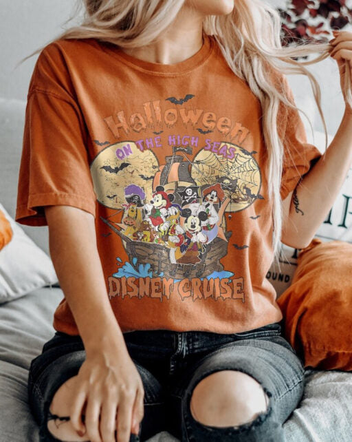 Disney Halloween On The High Seas 2024 Shirt, Disney Halloween Vintage Shirt, Disney Cruise Halloween Shirt, Happy Halloween HL23