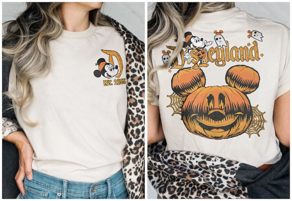 Retro Disneyland Halloween Two Side Shirt, Disneyworld Two Side Halloween Sweater, Halloween Trip Matching Tee, Spooky Season