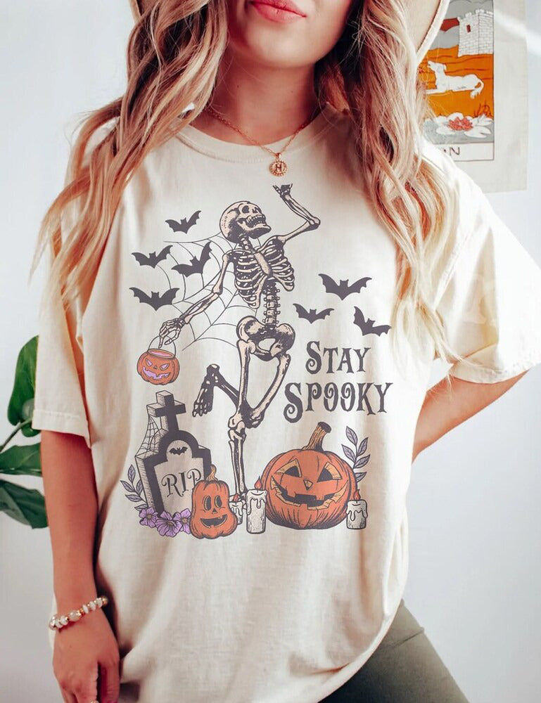 Stay spooky Shirt, Halloween Shirt, Witch TShirt, Gift For Halloween, Skeleton Fall Halloween, Disney Halloween Sweatshirt HL23