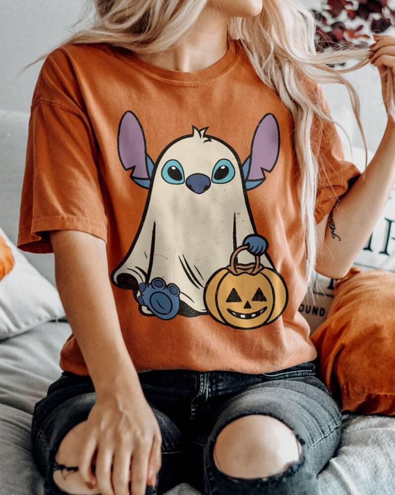 Stitch Ghost Halloween Shirts, Retro Stitch Pumpkin Halloween Sweatshirt, Mickey?s Not So Scary Disney Halloween Party 2024 HL23