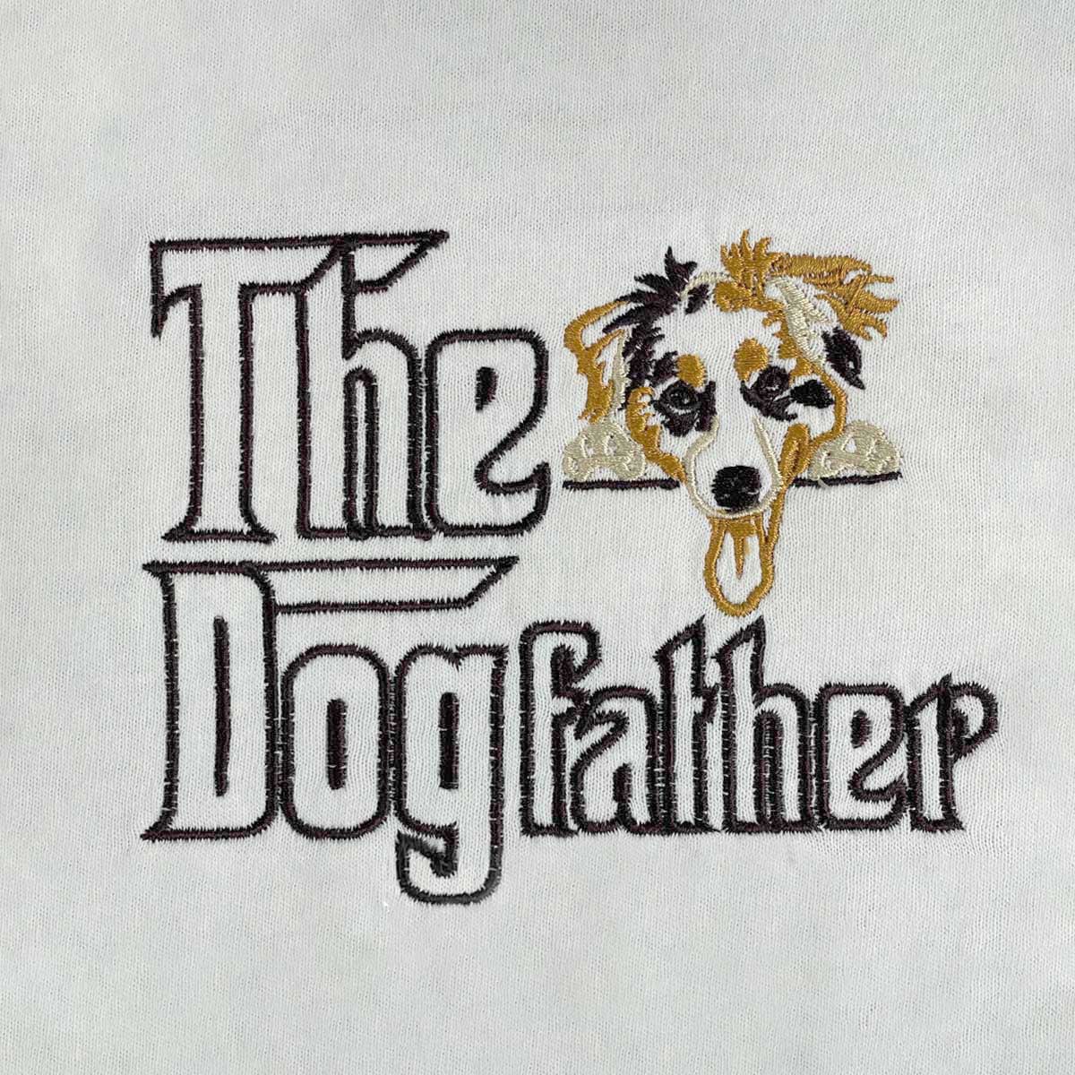 Custom Australian Shepherd Dog Dad Embroidered Collar Shirt, Personalized The DogFather Shirt, Gifts For Australian Shepherd Owners em5