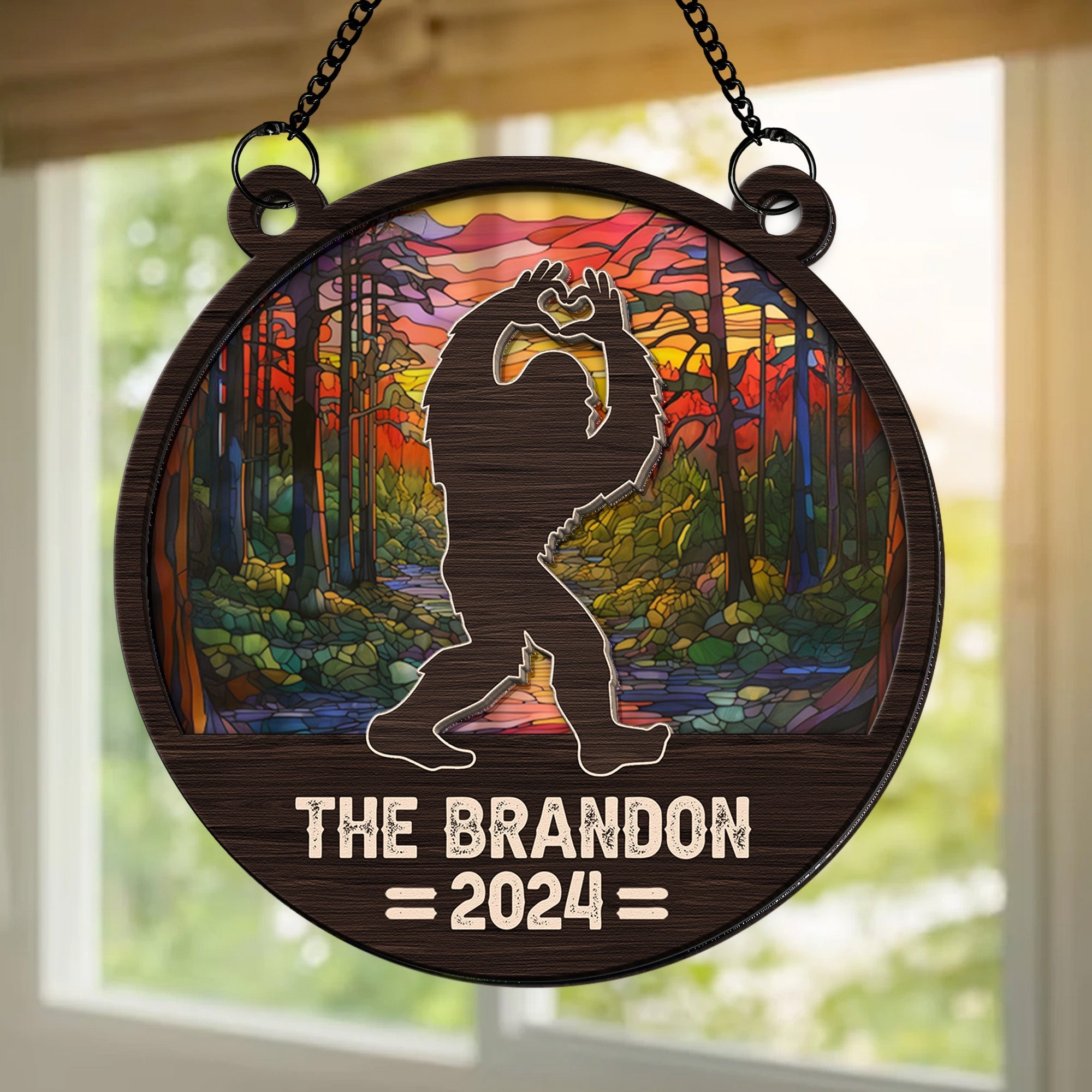 Custom Bigfoot - Personalized Window Hanging Suncatcher Ornament ORN0810