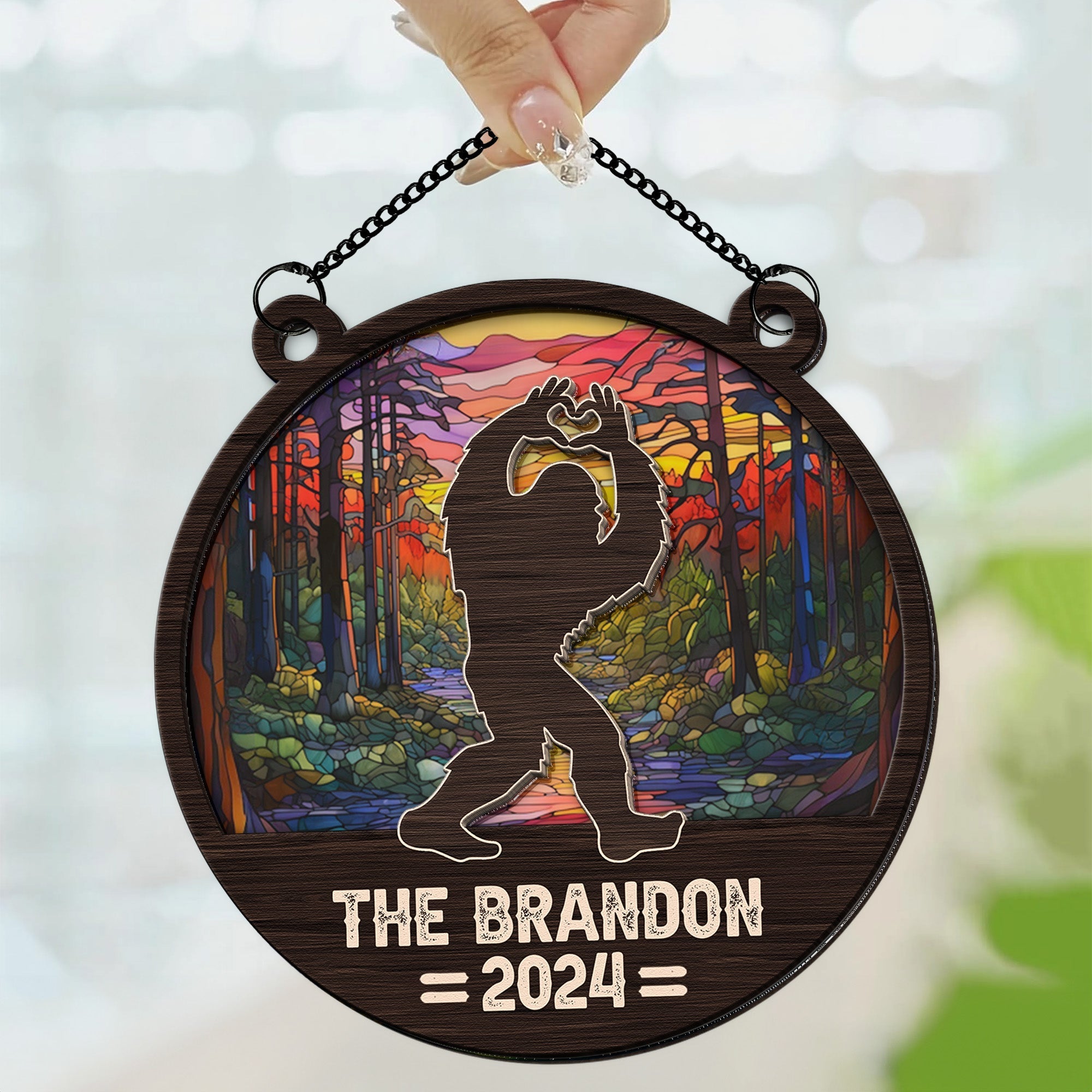 Custom Bigfoot - Personalized Window Hanging Suncatcher Ornament ORN0810