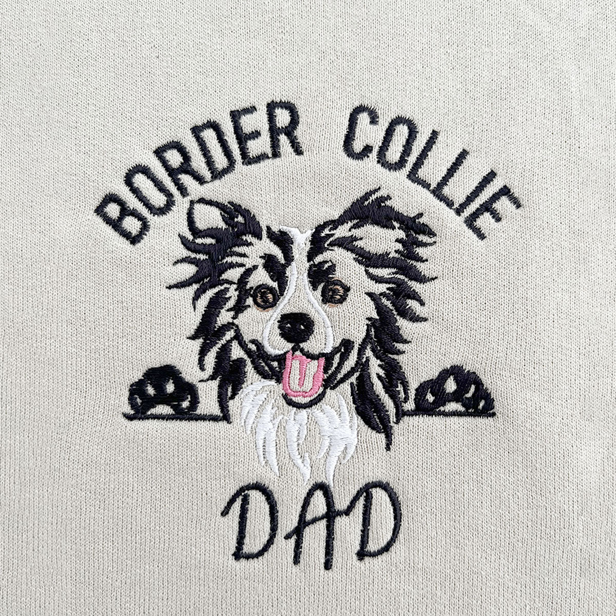 Custom Border Collie Dog Dad Embroidered Collar Shirt, Personalized Shirt with Dog Name, Best Gifts For Boxer Lovers em4