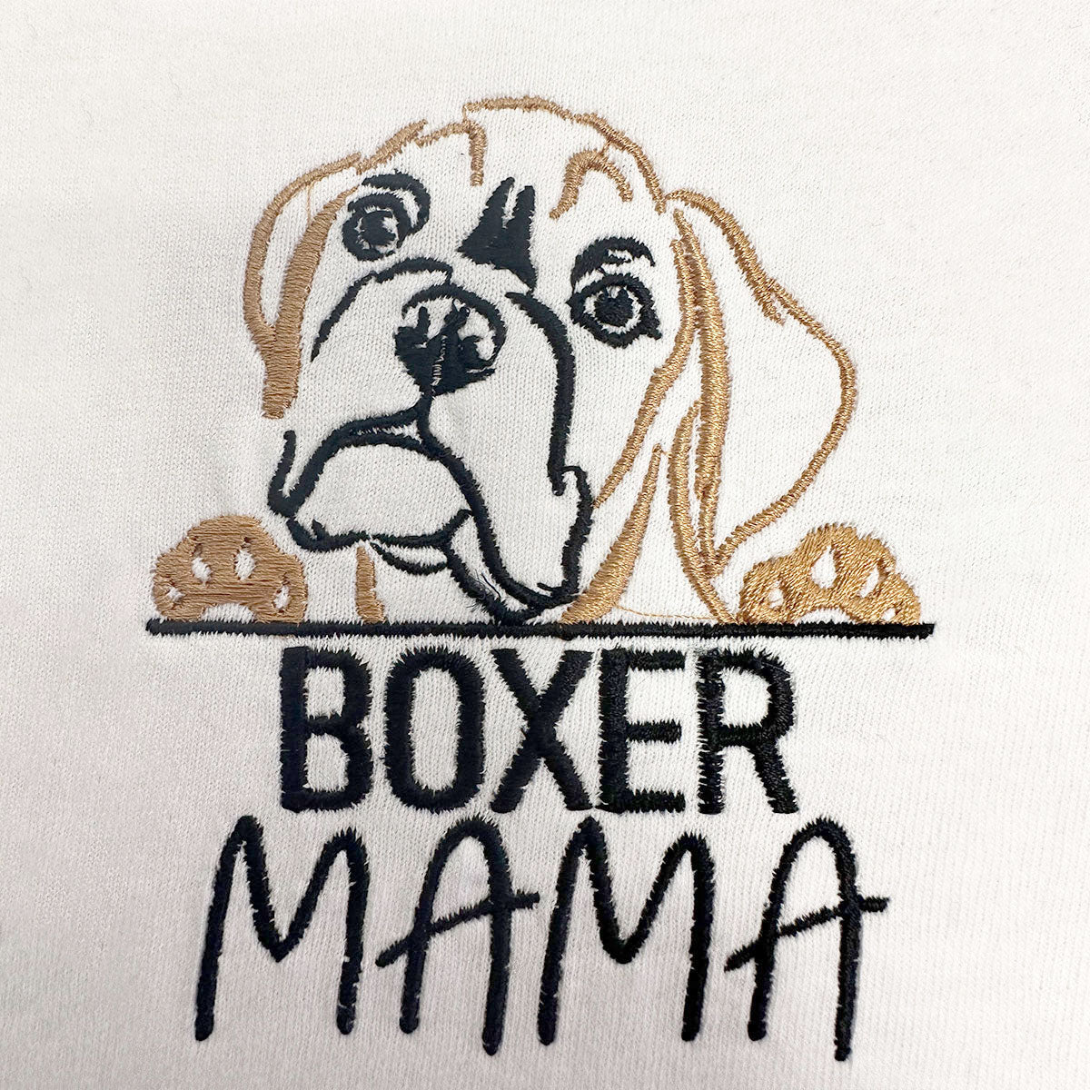 Custom Boxer Dog Mama Embroidered Tote Bag, Personalized Tote Bag with Dog Name, Best Gifts For Boxer Lovers em3