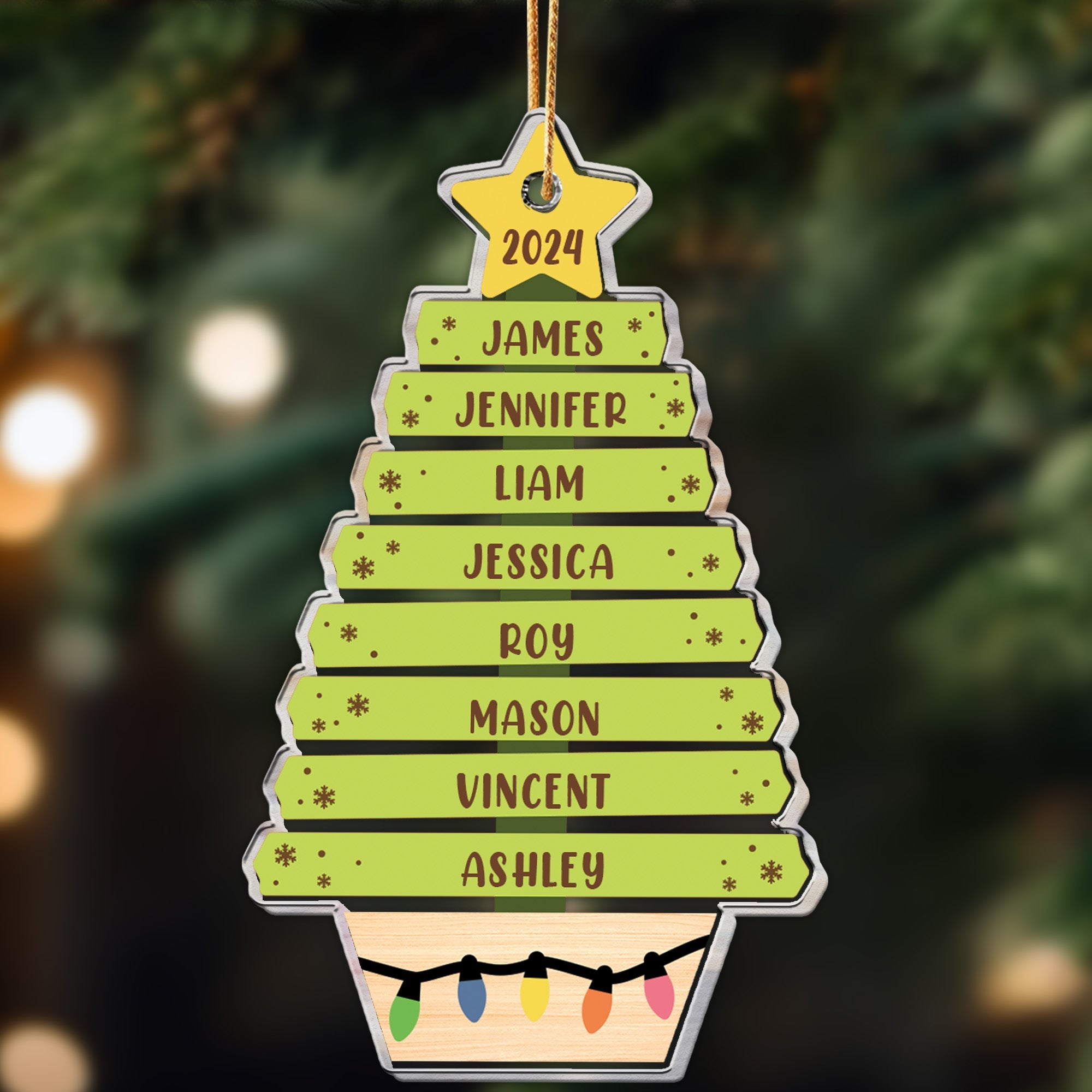 Custom Family Name Christmas Tree - Personalized Acrylic Ornament ORN0810